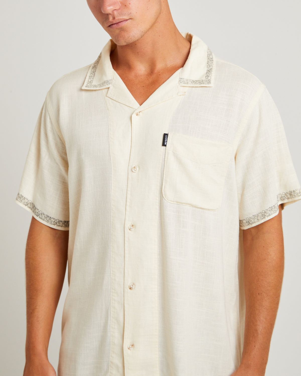 Pandaan Linen Short Sleeve Shirt Natural NATURAL