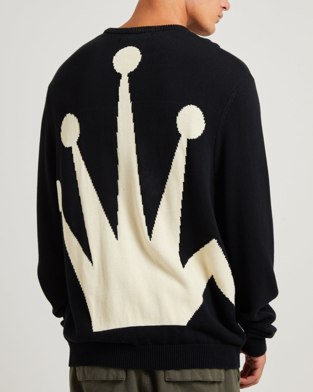 Bent Crown Knit Sweater Black BLACK