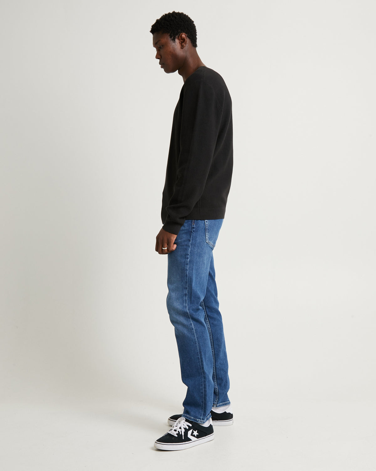 Strummer Rib Long Sleeve Black BLACK