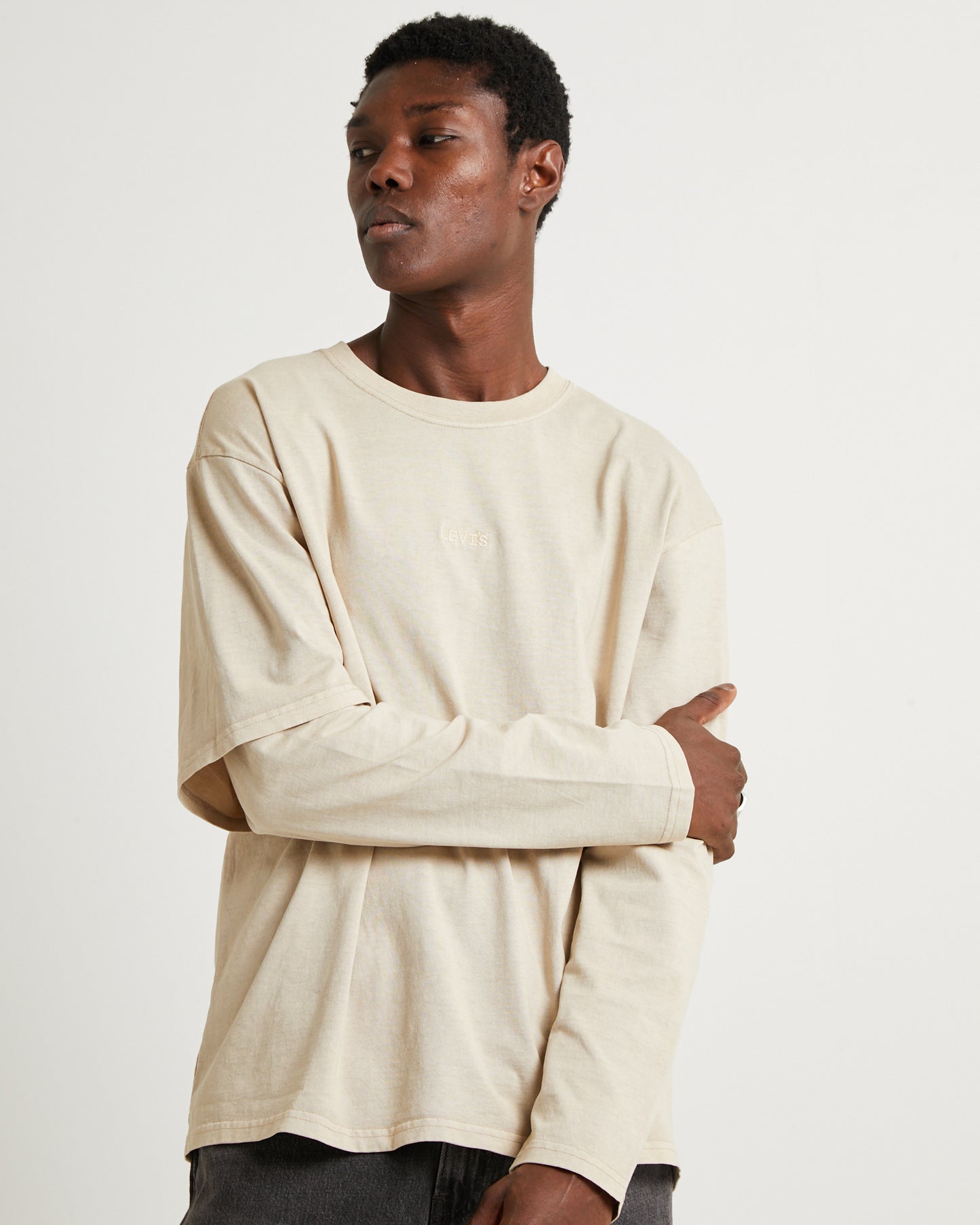Long Sleeve Twofer Shirt Feather Grey