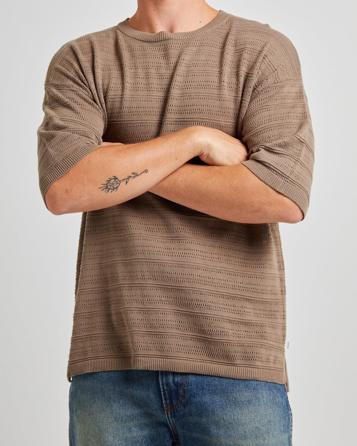 Geo Knit Short Sleeve T-Shirt OAK