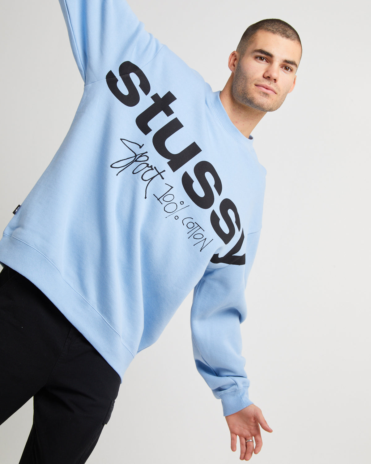 Sport 100 Fleece Crew Sweater Powder Blue PIGMENT POWDER BLUE