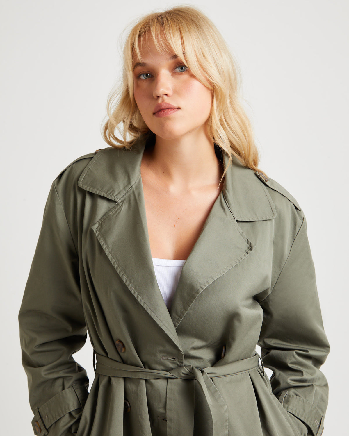 Tamika Trench Coat Olive OLIVE