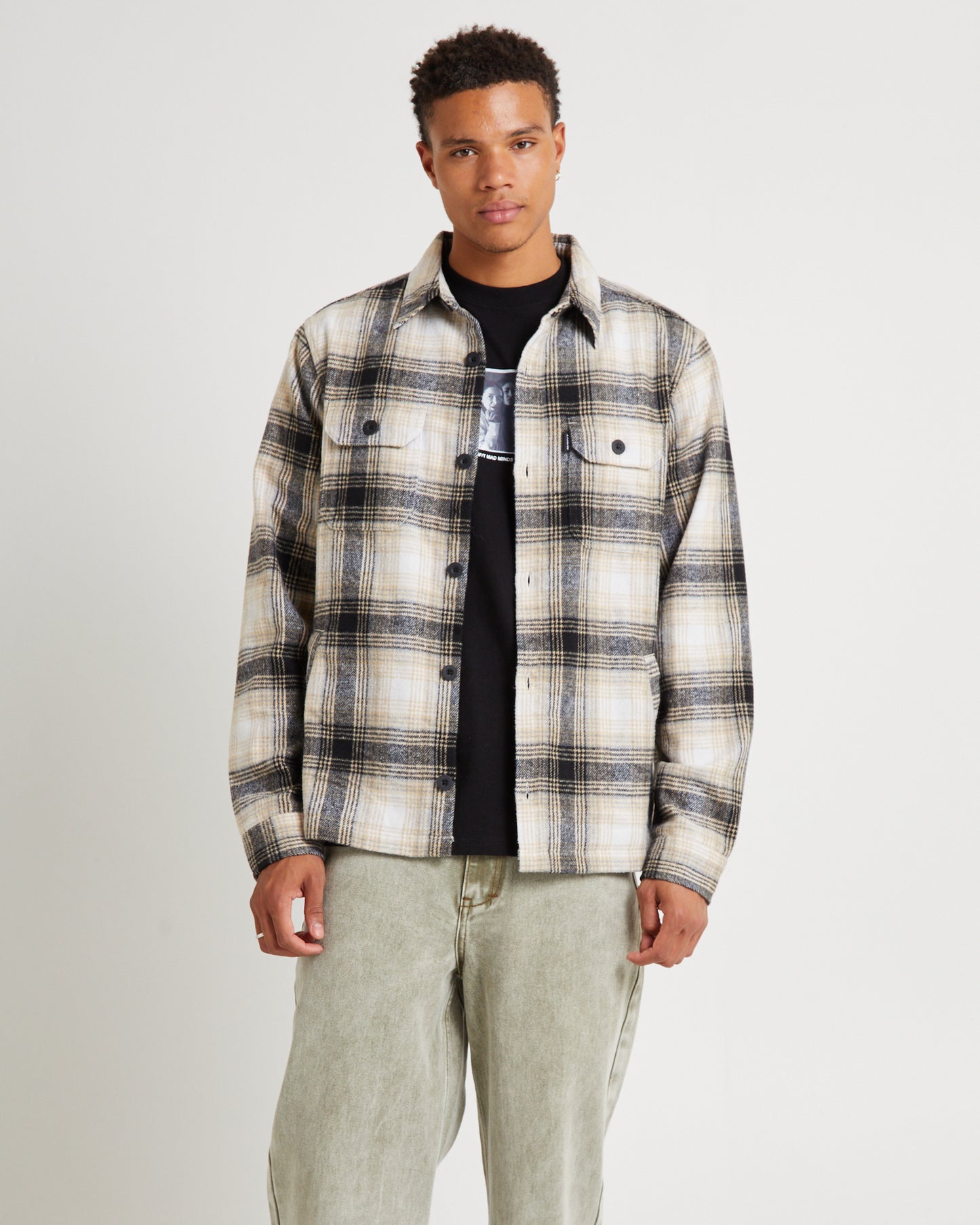 Lined Overshirt Black/Tan