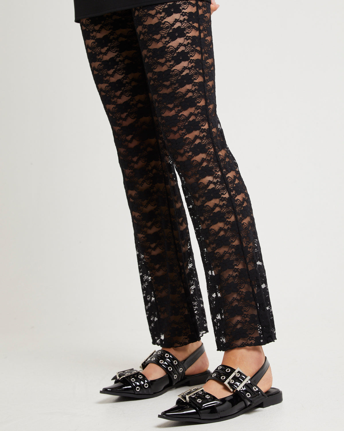 Aria Stretch Lace Pants BLACK