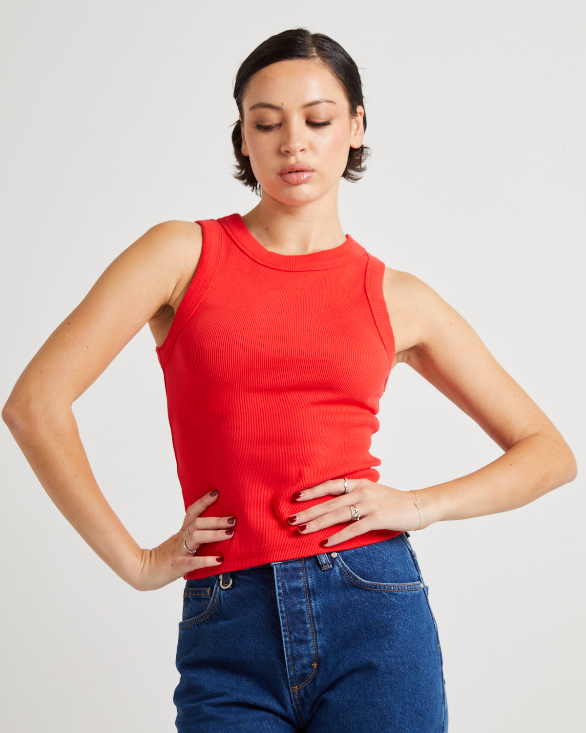 Jonesy Singlet Top VERMILLION