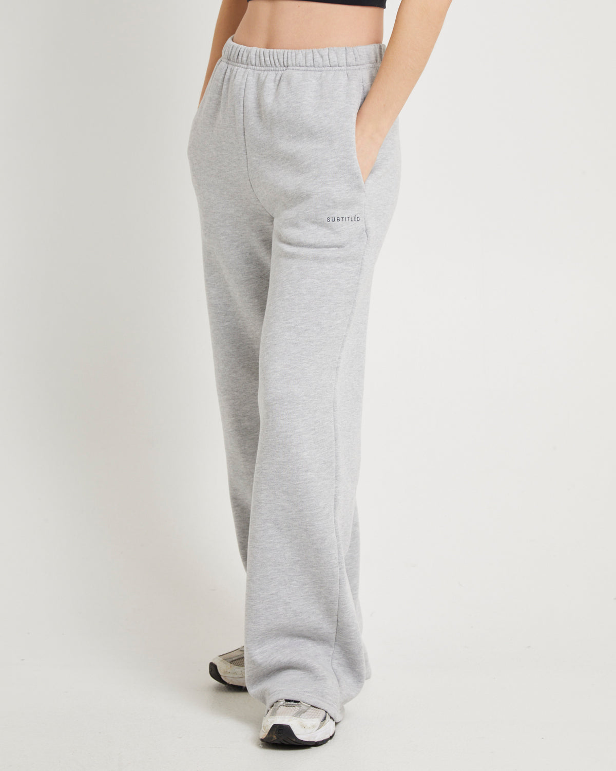 Subtitled Straight Leg Trackpants GREY MARLE