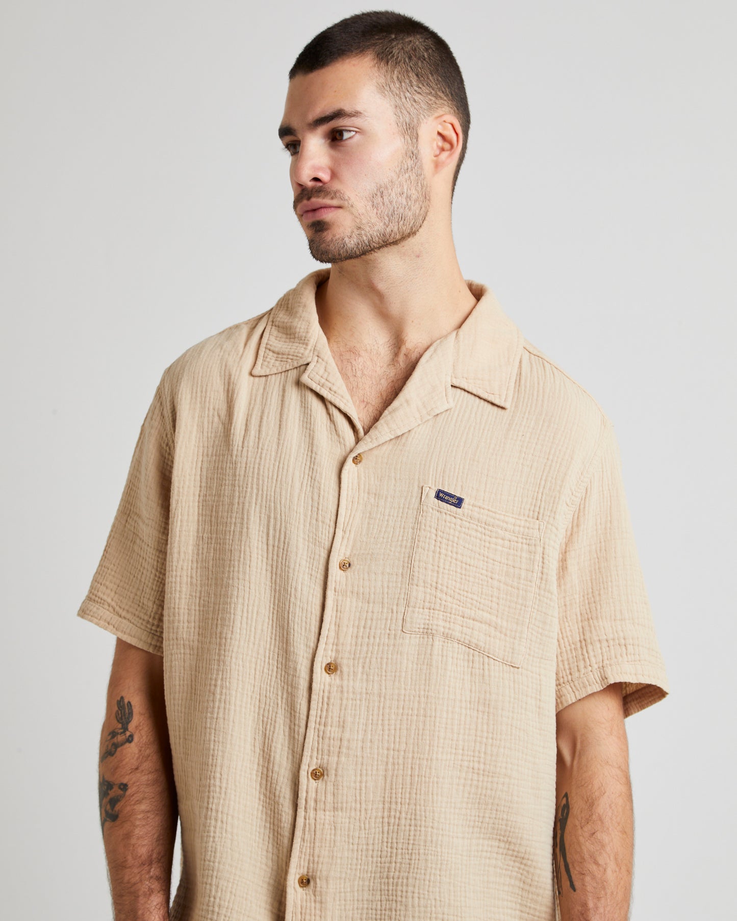 RESORT SHIRT CREPE DRIFTWOOD