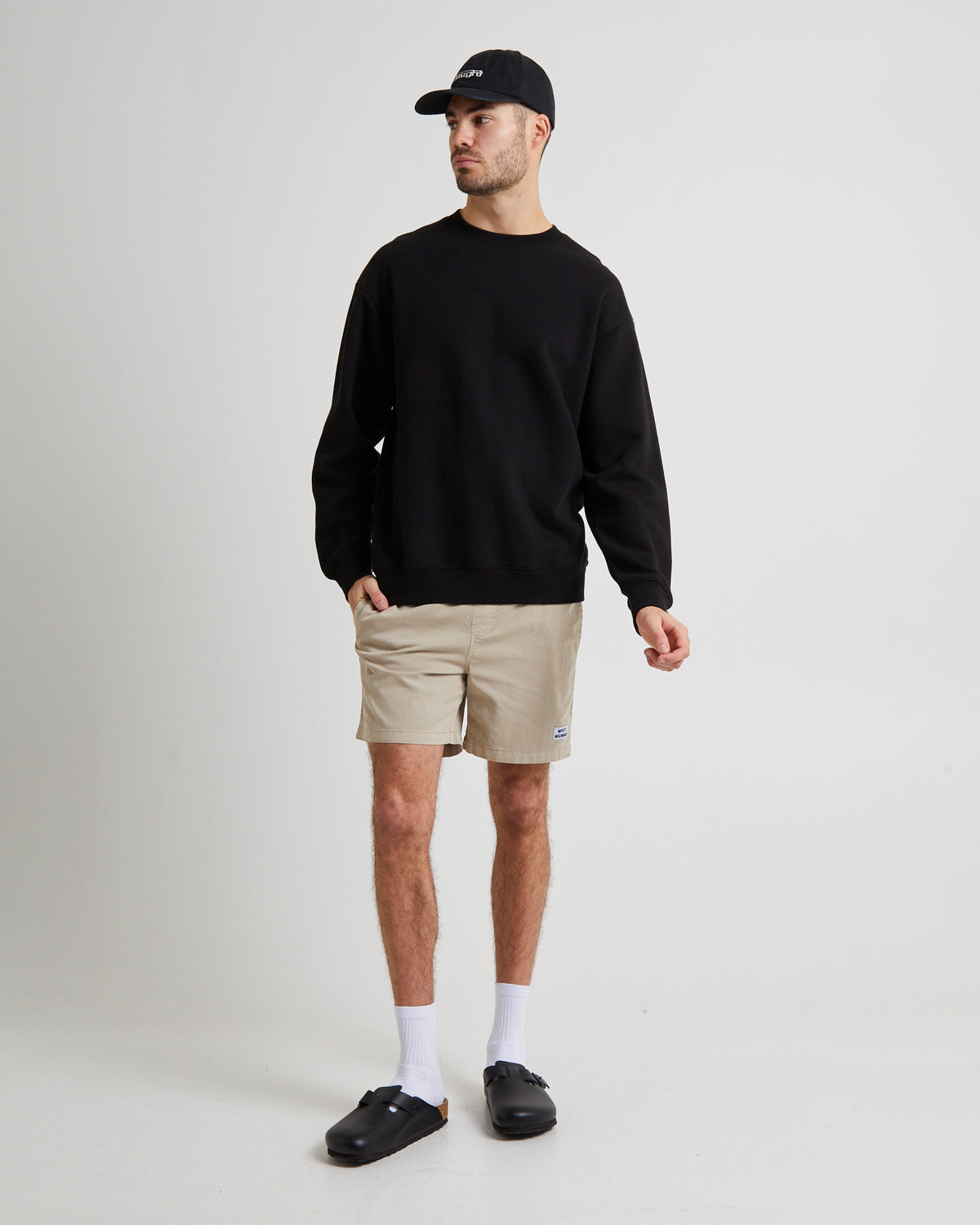 COTTON SUSPENDED SHORTS TAN