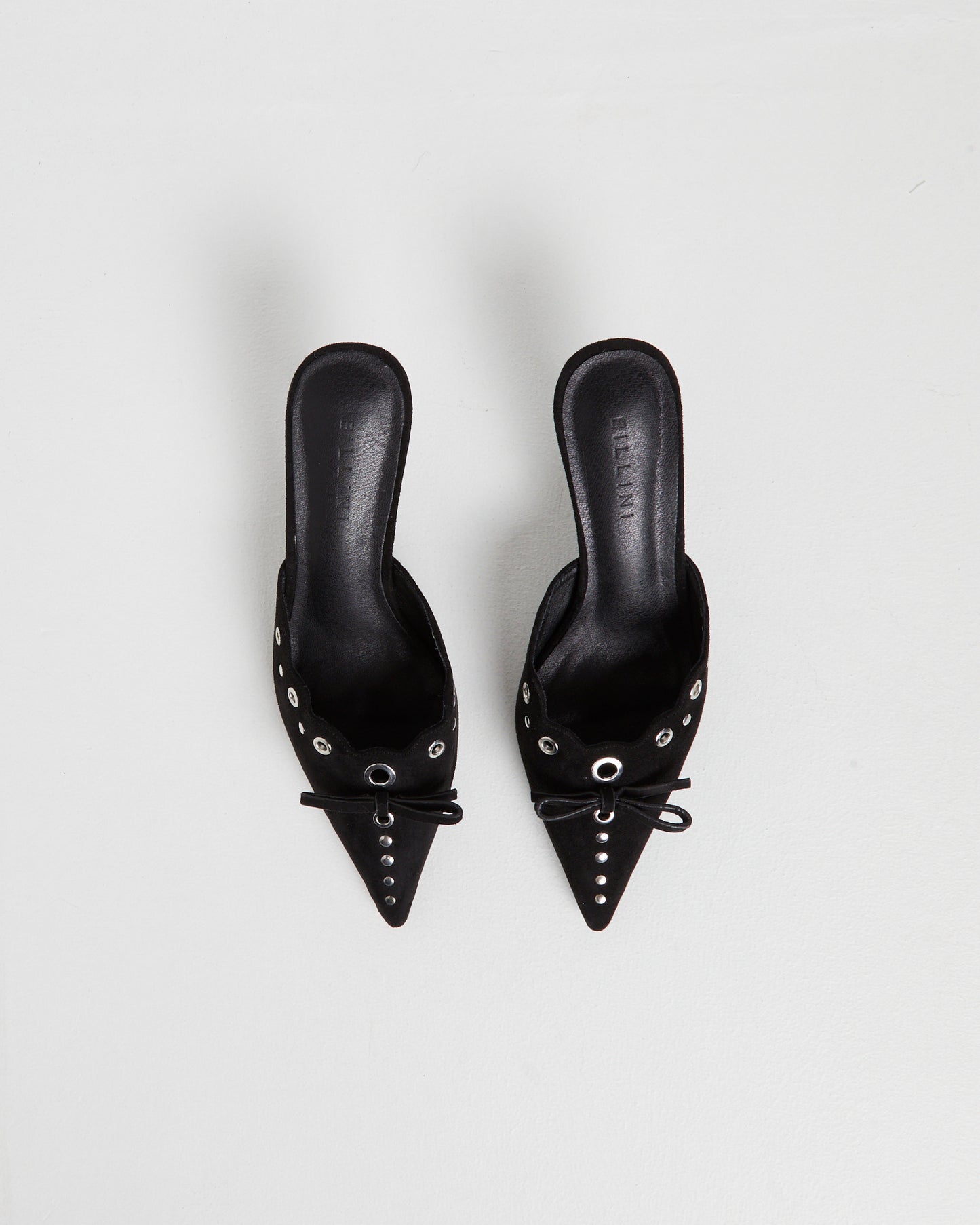 Elio Pointed Mule Black Suede