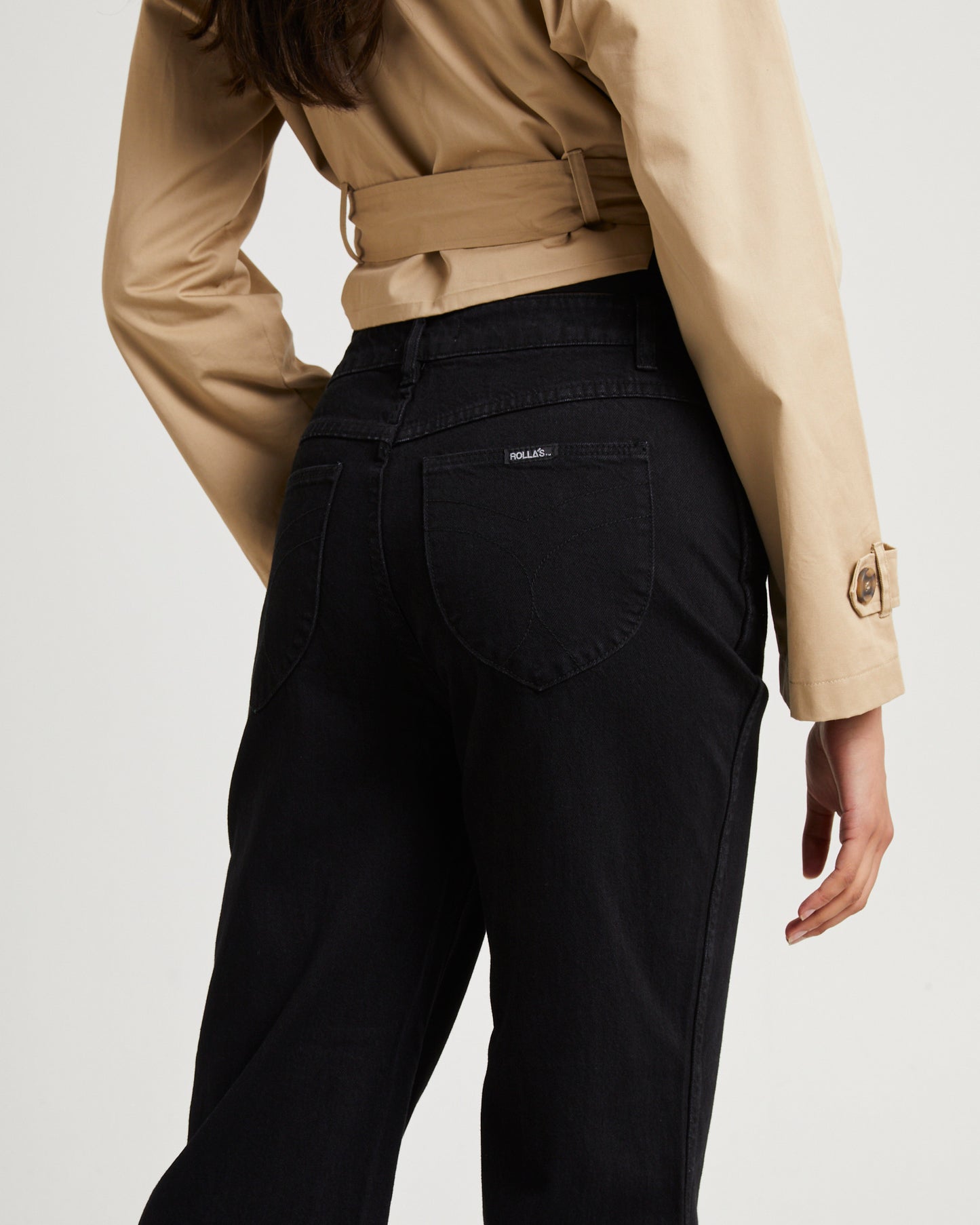 Classic Flare Crop Denim Jeans Jet