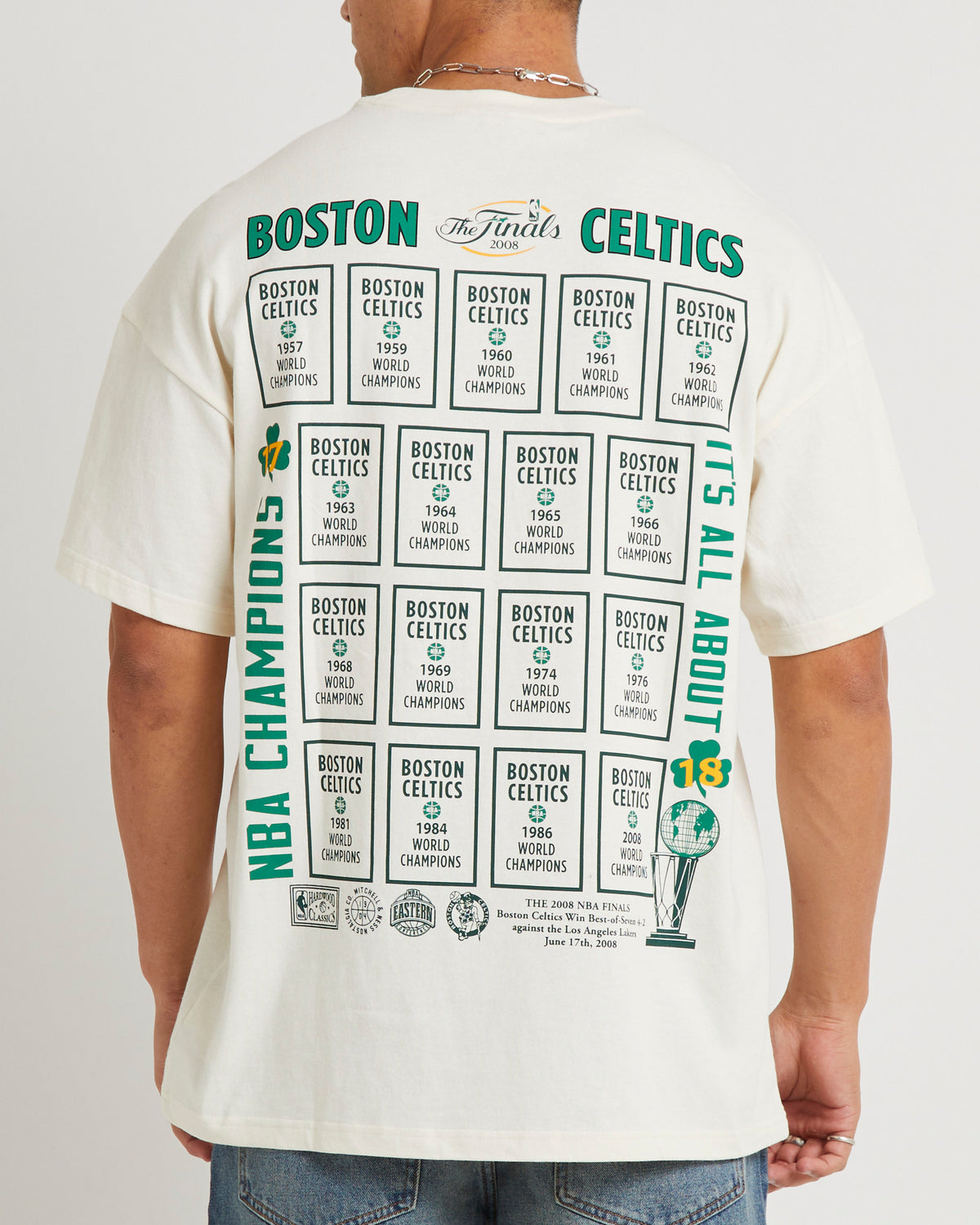 Boston Celtics History Of Champions T-Shirt EGRET