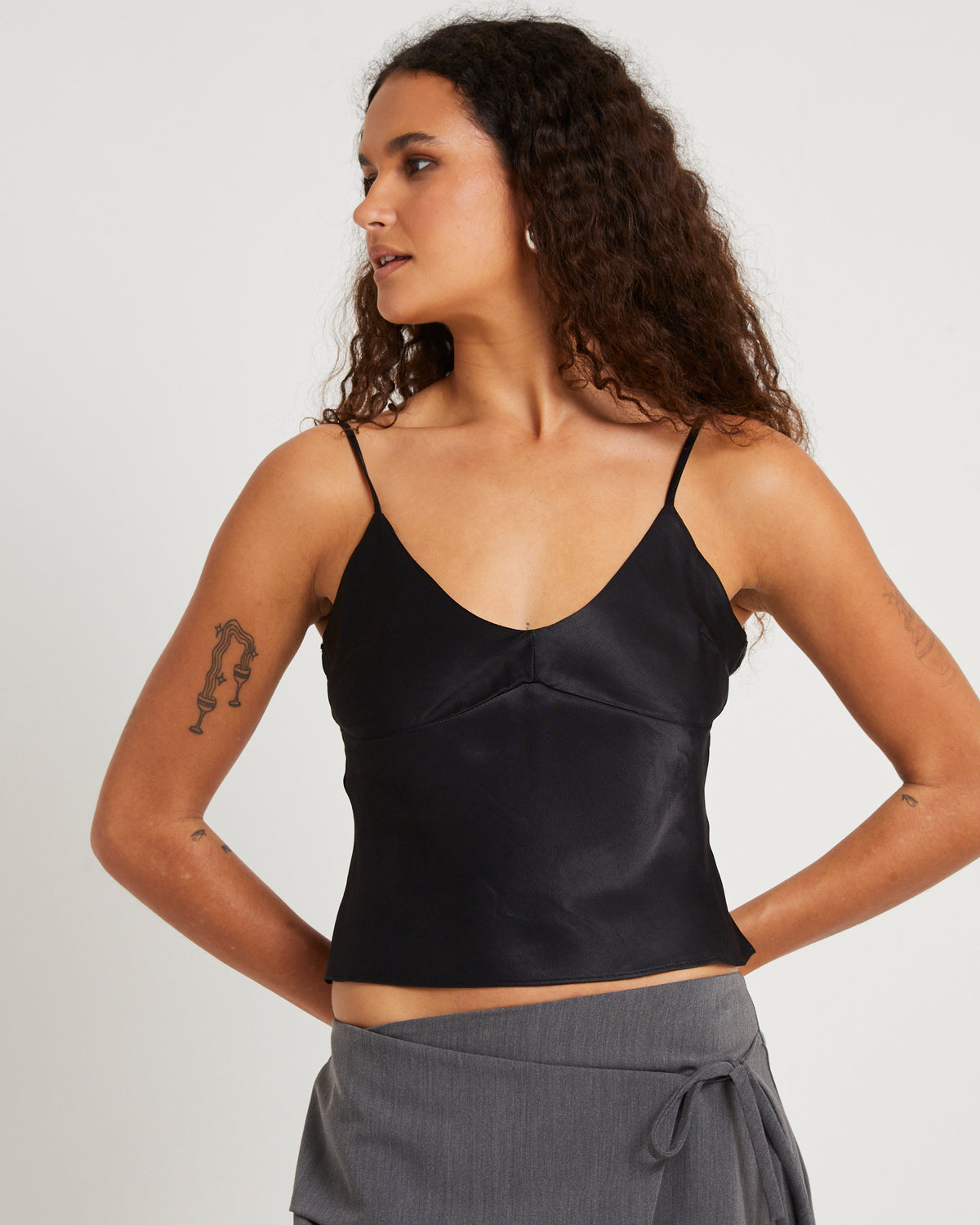 Arabella Slip Top BLACK
