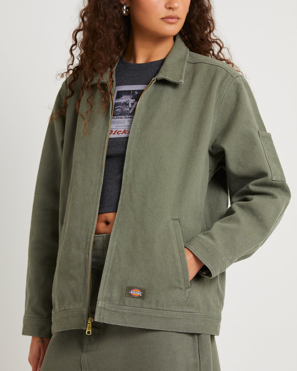 Eisenhower Lined Washed Canvas Jacket DARK KHAKI