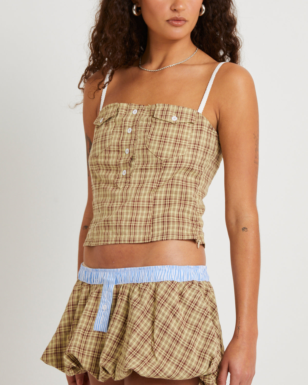 Lulu Check Corset Top CHECK