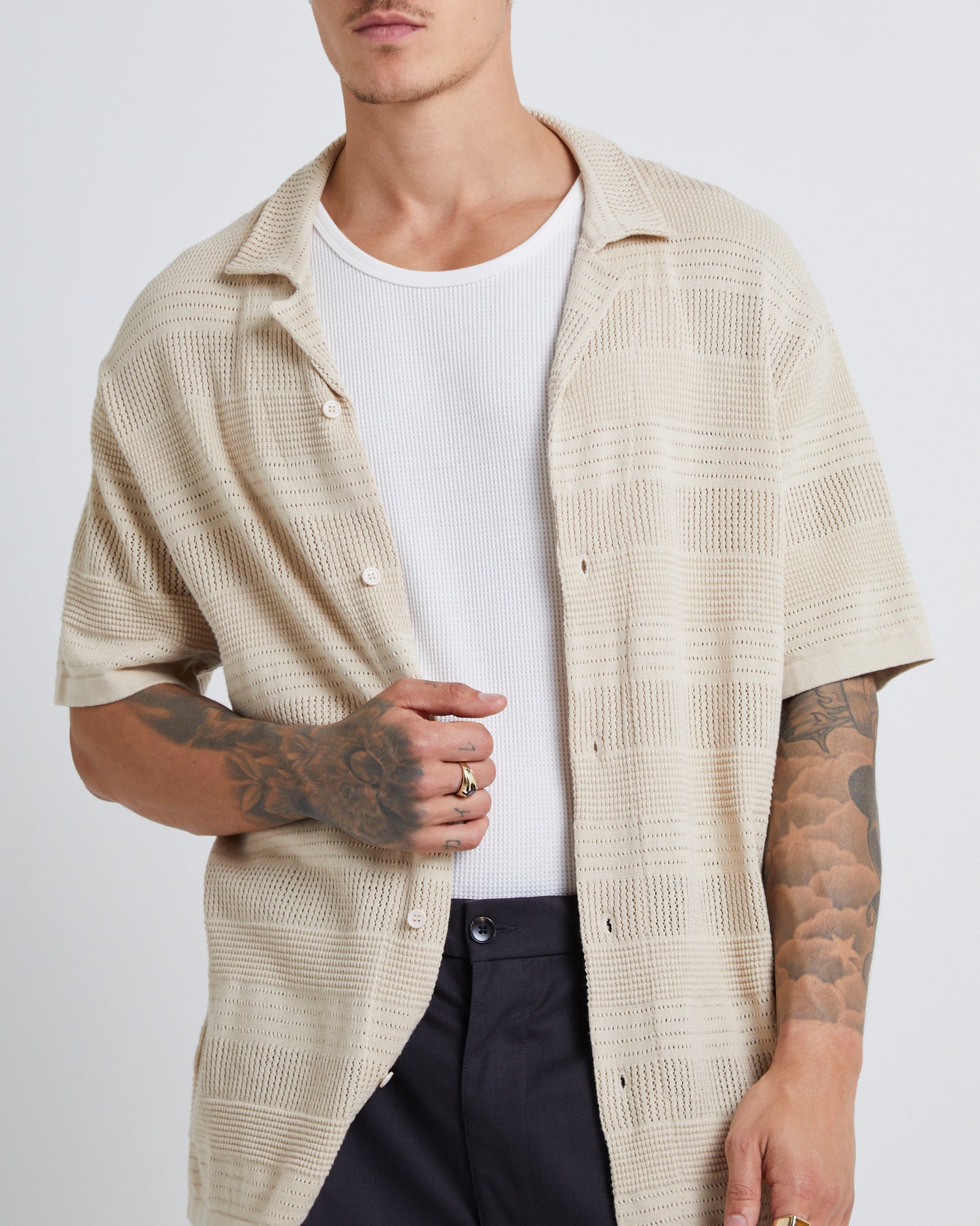 Knitted Short Sleeve Resort Shirt