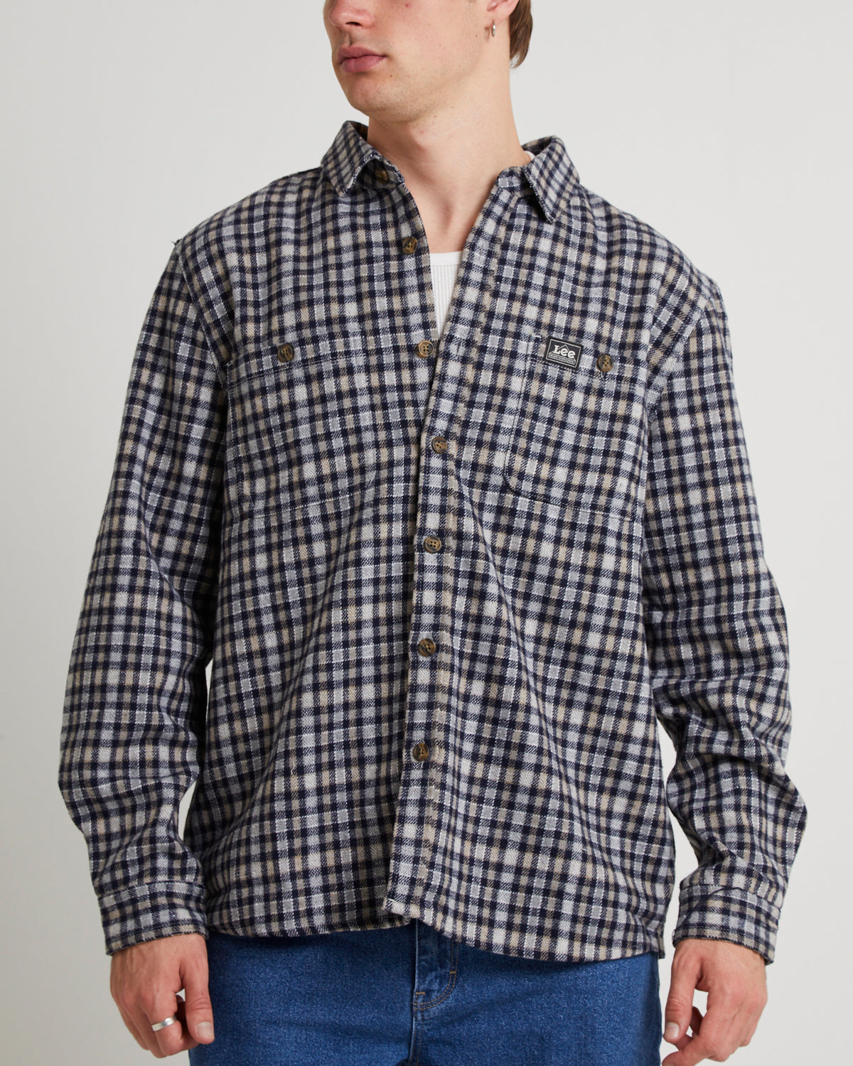 Lee Worker Long Sleeve Shirt Brown Check BROWN CHECK