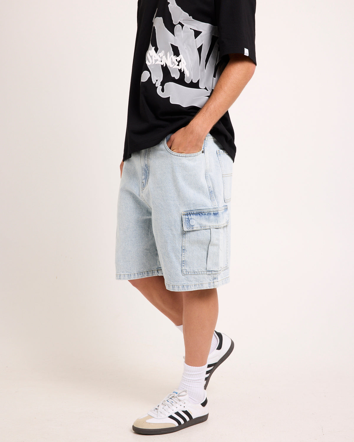 Auckland Cargo Denim Jorts 90'S LIGHT BLUE