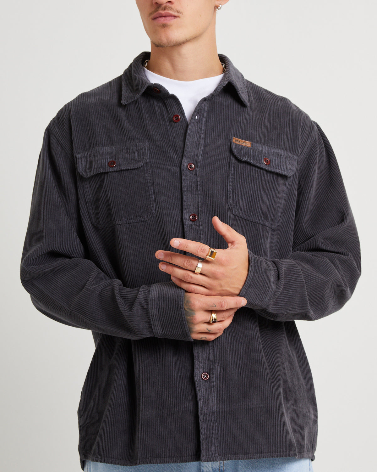 Trailer Fat Cord Shirt BLACK