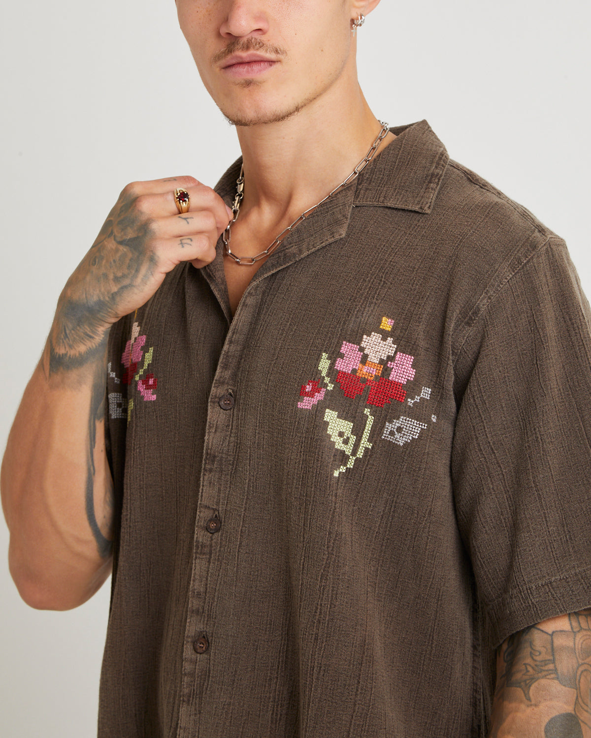 Bowler Needle Point Shirt BROWN