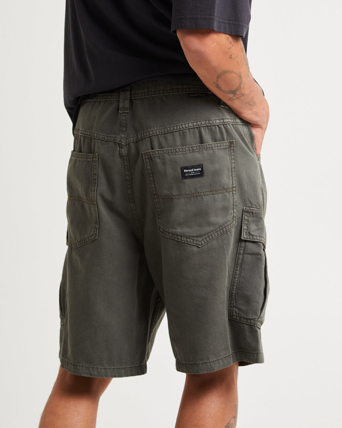 95 Baggy Denim Cargo Shorts ARMY GREEN