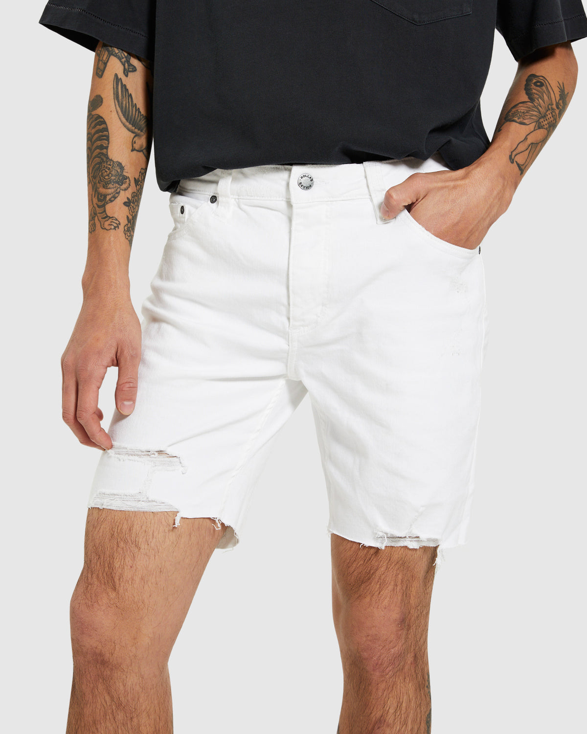 Tim Slim Denim Shorts Blow Out DENIM