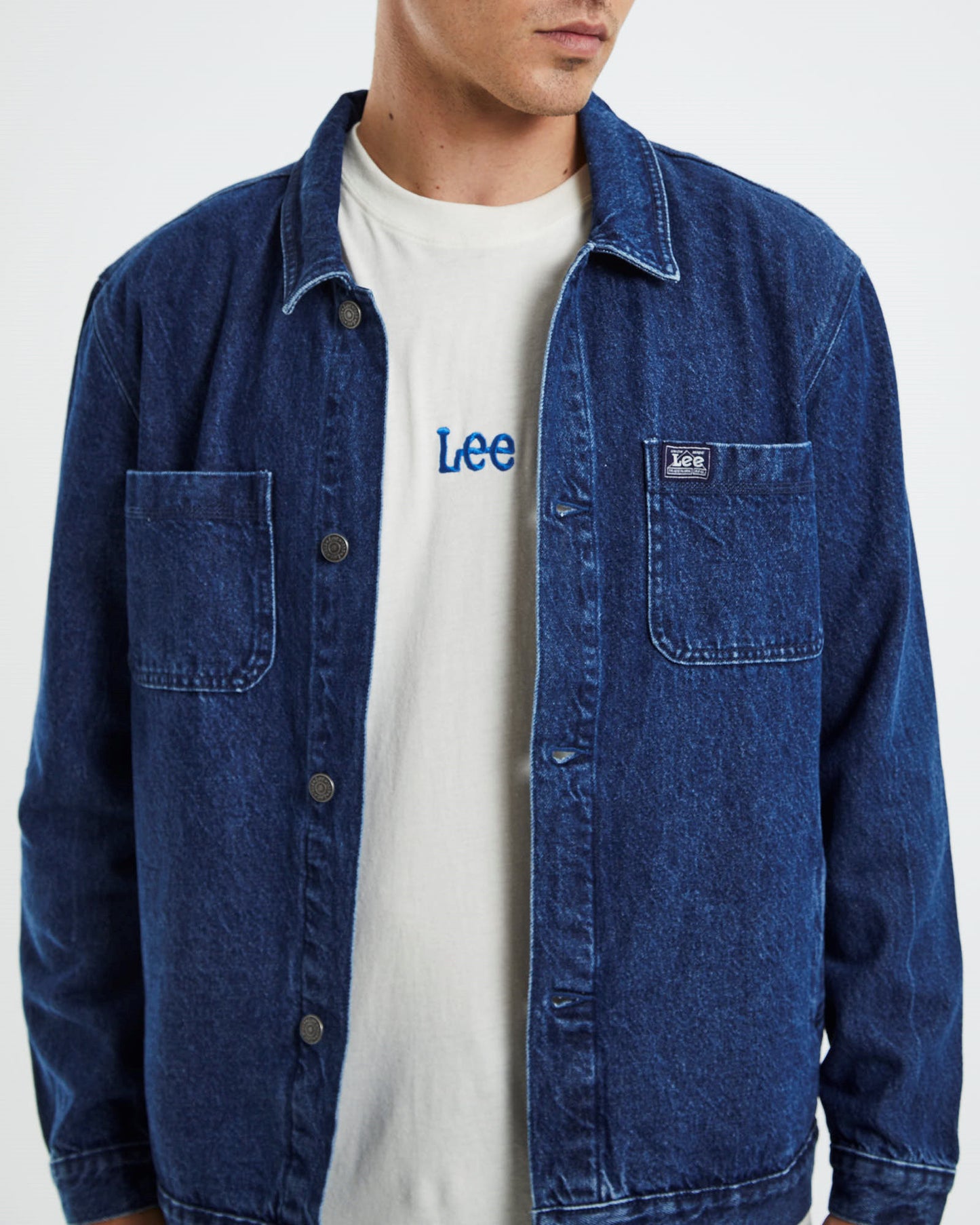 Worker Denim Jacket Stone Wash Blue