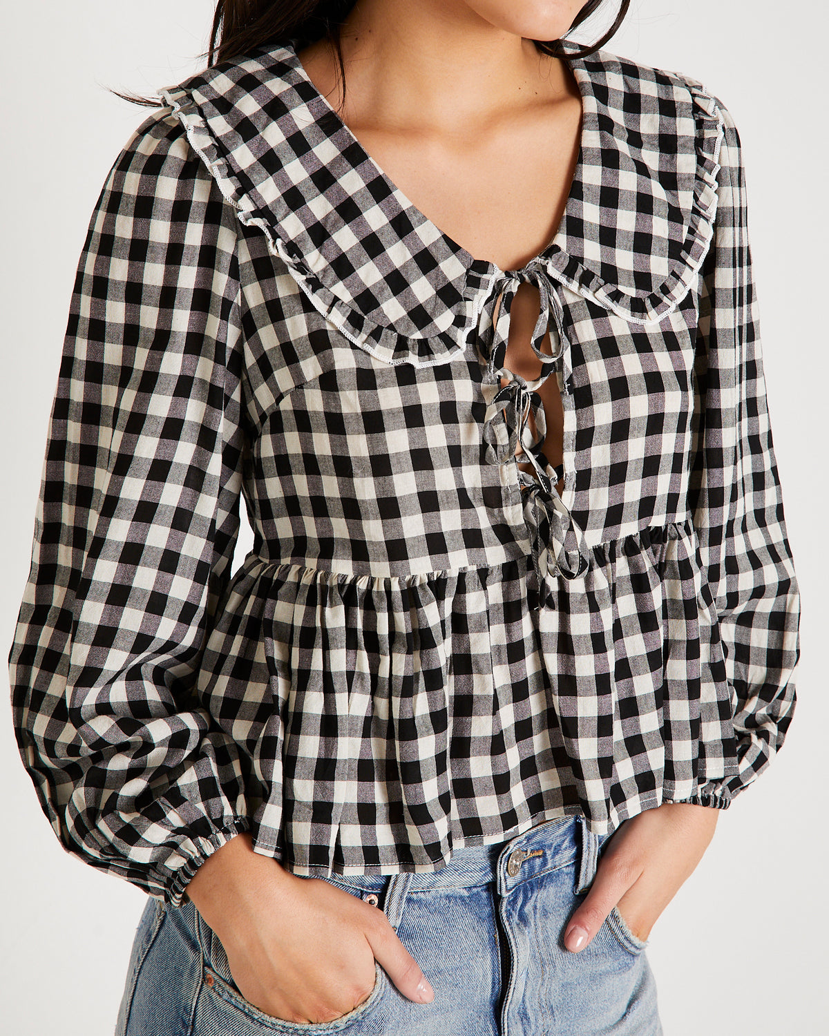Picnic Gingham Collared Blouse GINGHAM