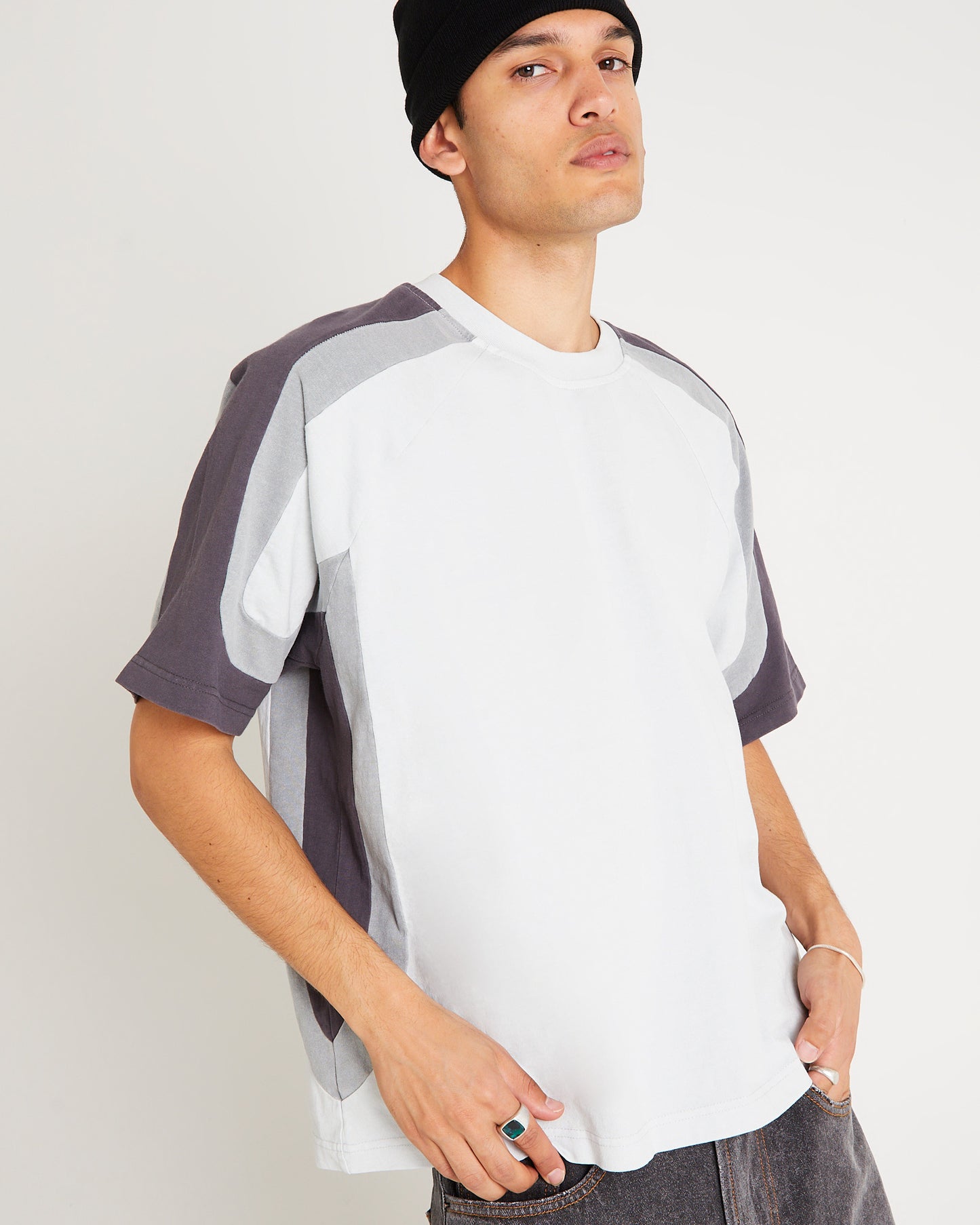 Novel Raglan Spliced T-Shirt