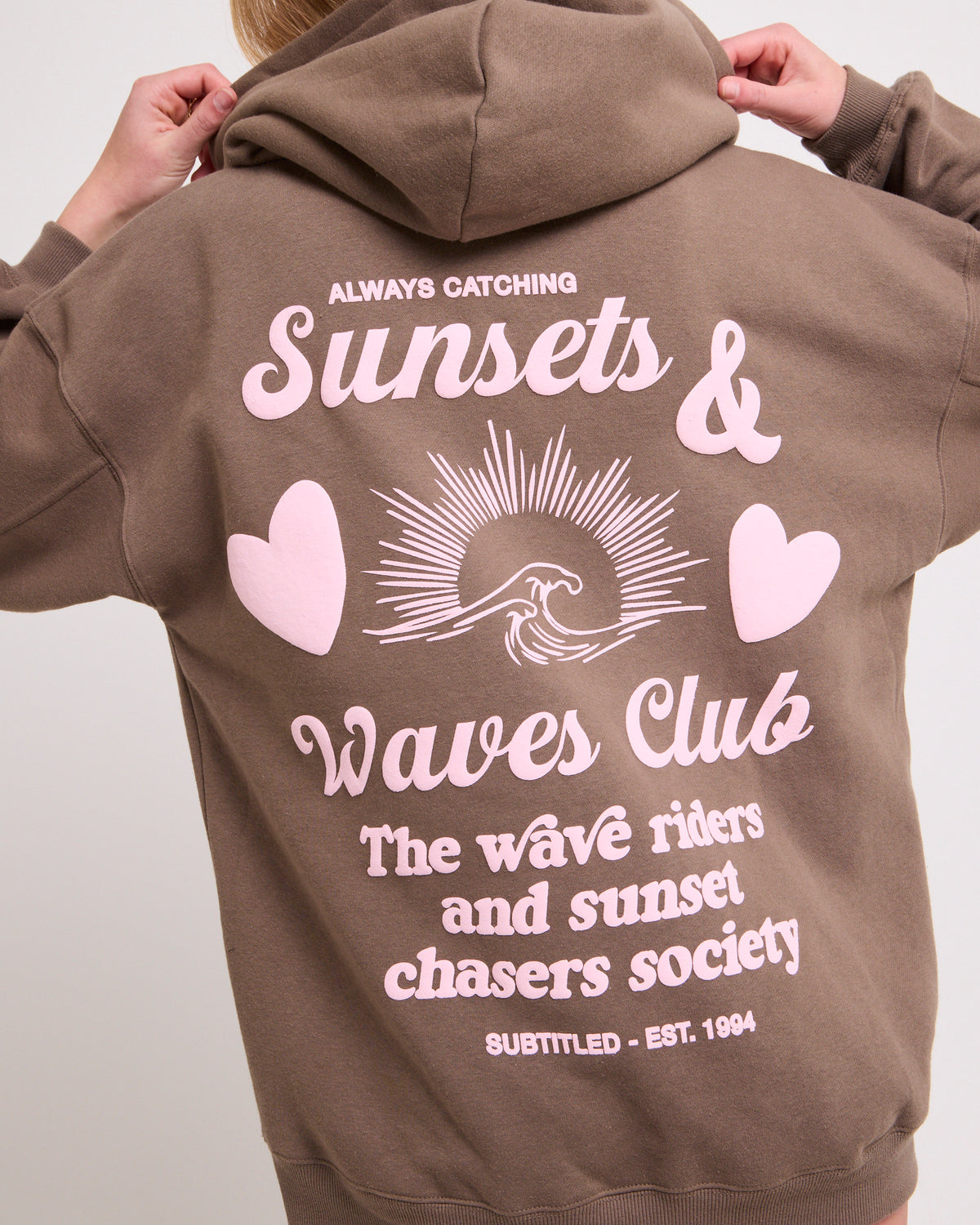 Sunset Club Oversized Hoodie BROWN