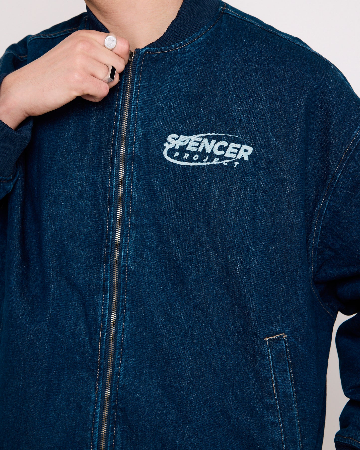 Raven Denim Bomber Jacket