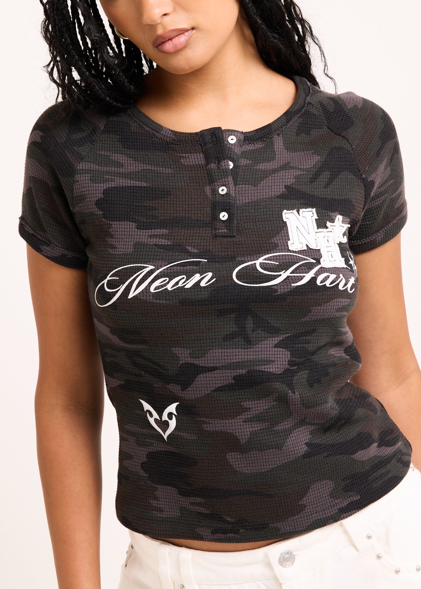 Waffle Camo Henley T-Shirt