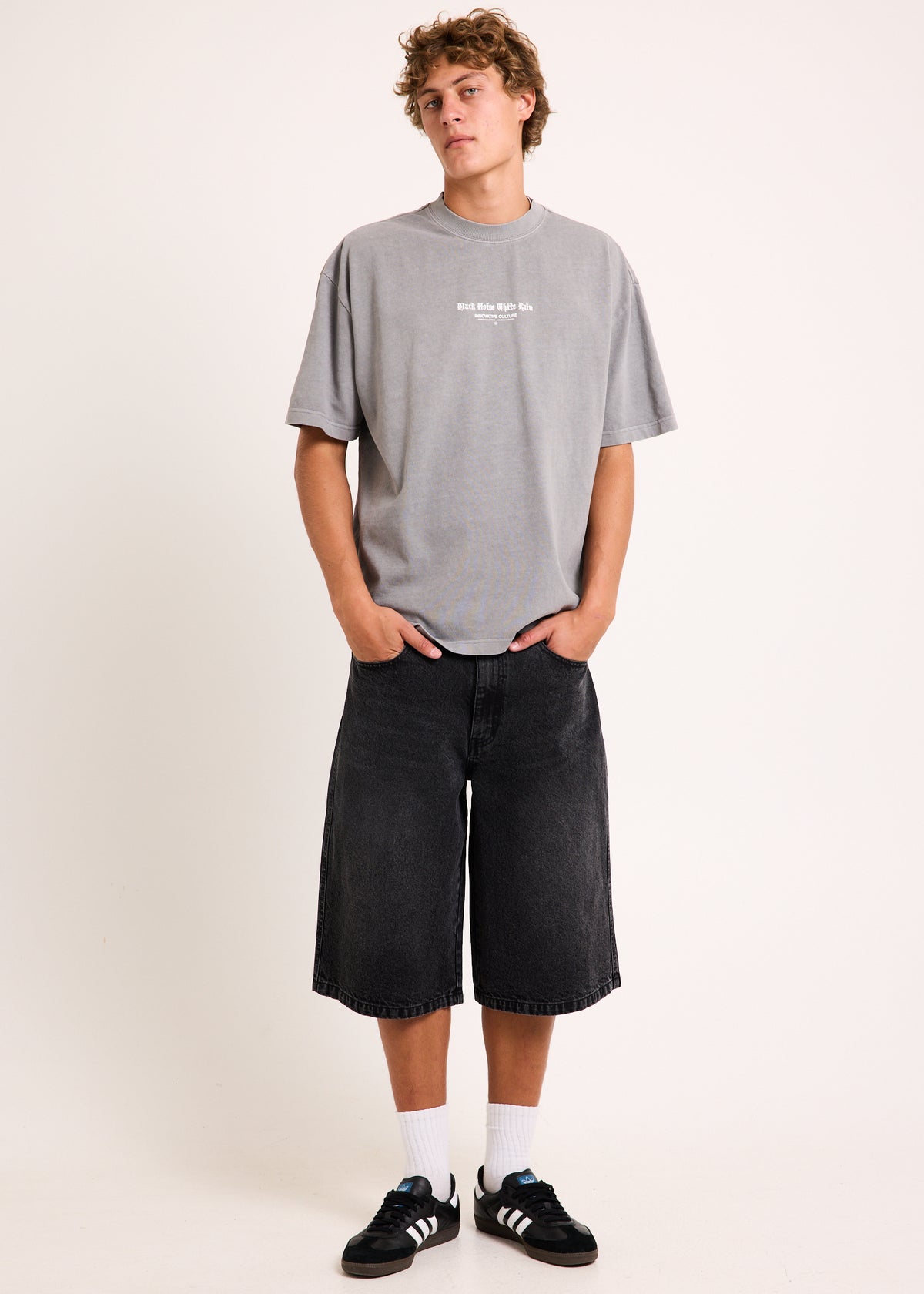 Wide Boy Denim Jorts WASHED BLACK