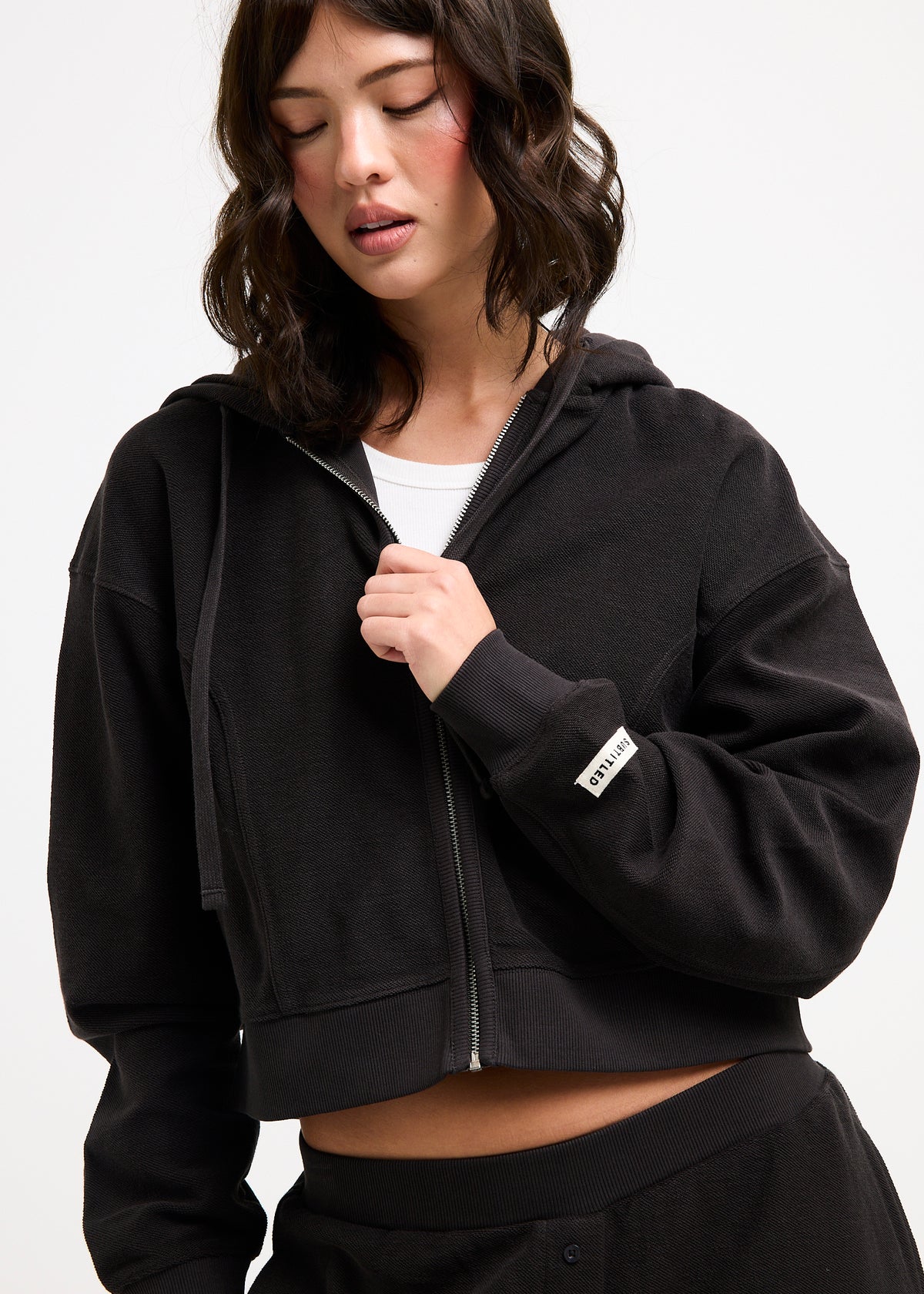 Palisades Terry Zip Thru Hoodie CHARCOAL