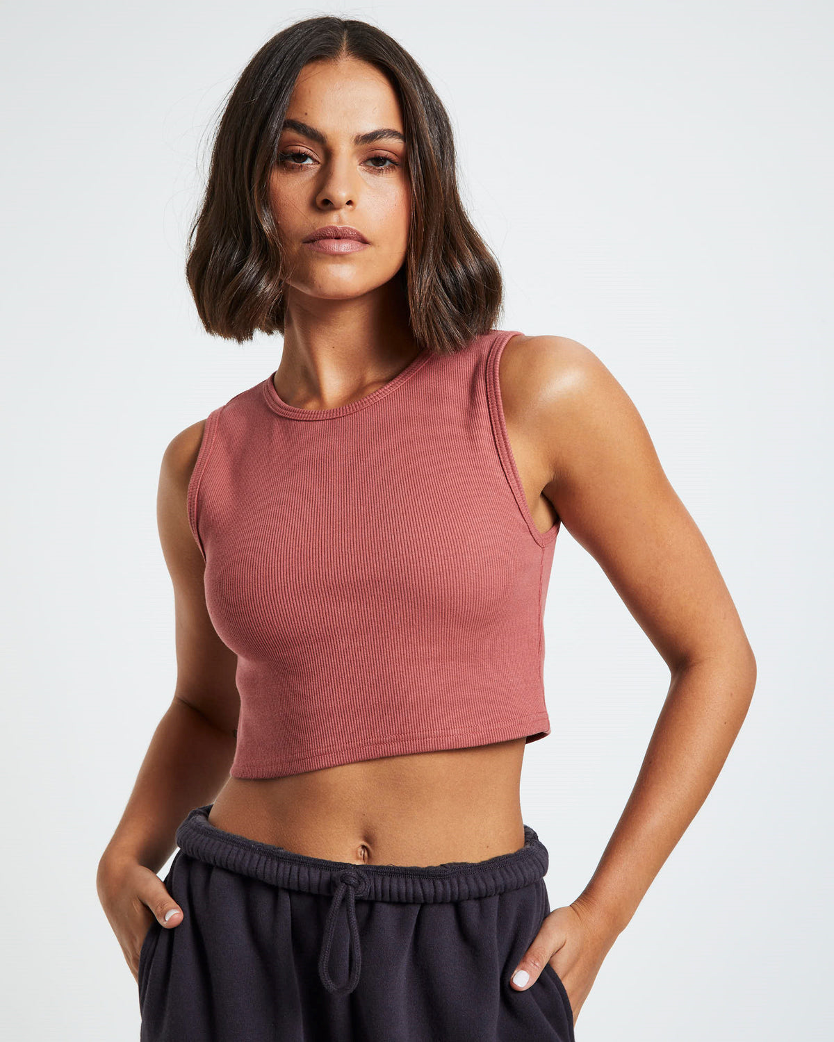 Sports Rib Tank Top RED