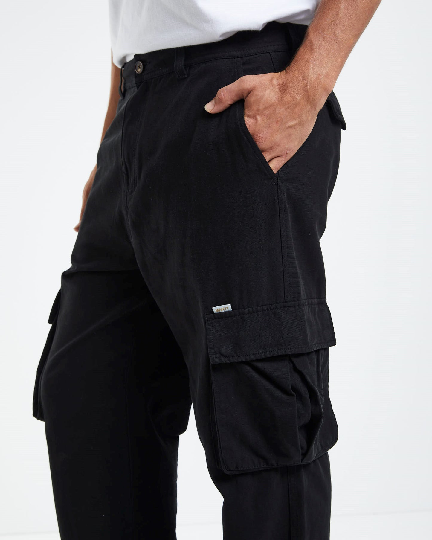 Green Onions Cargo Pants Washed Black