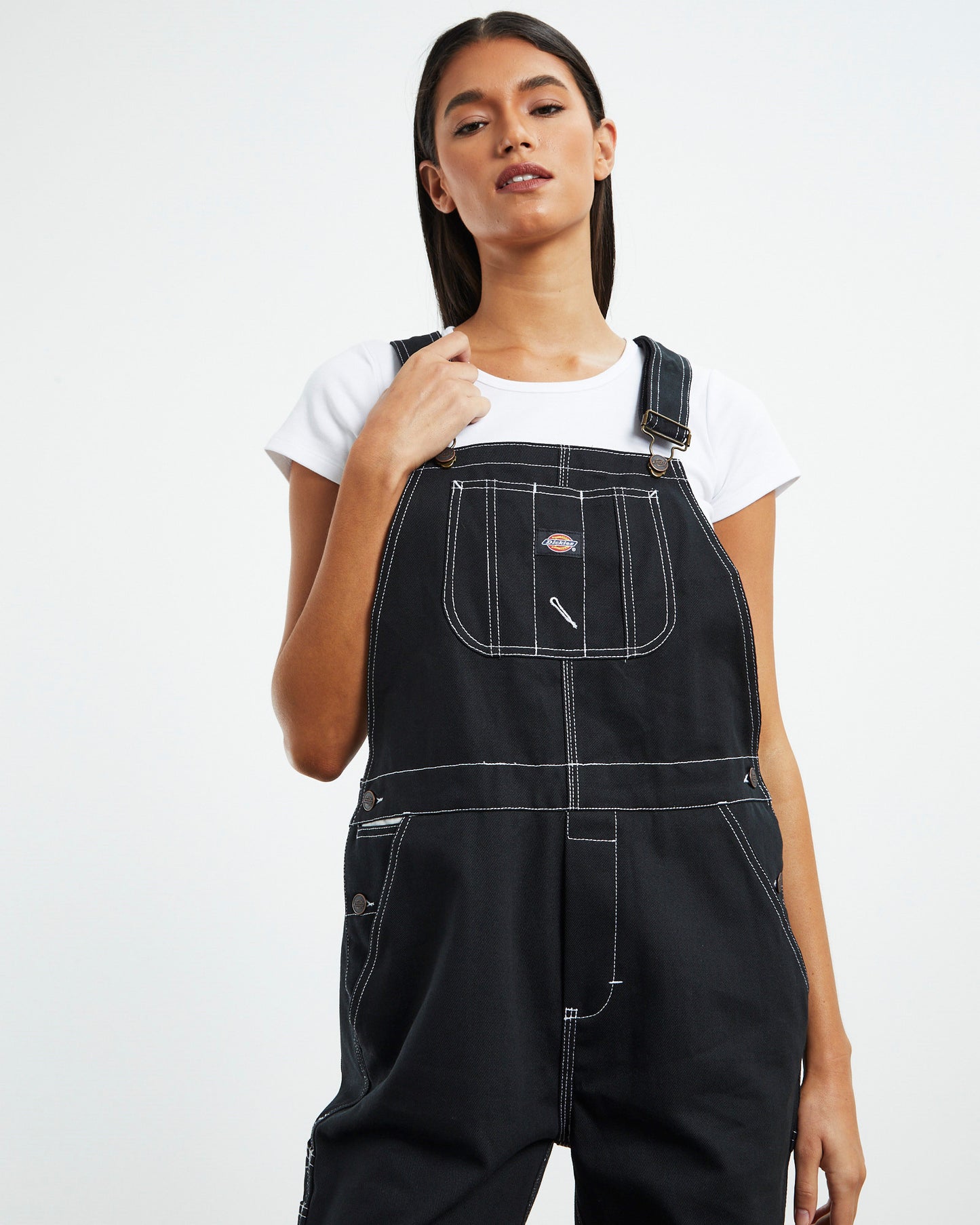 Relaxed Carpenter Overalls Black/White