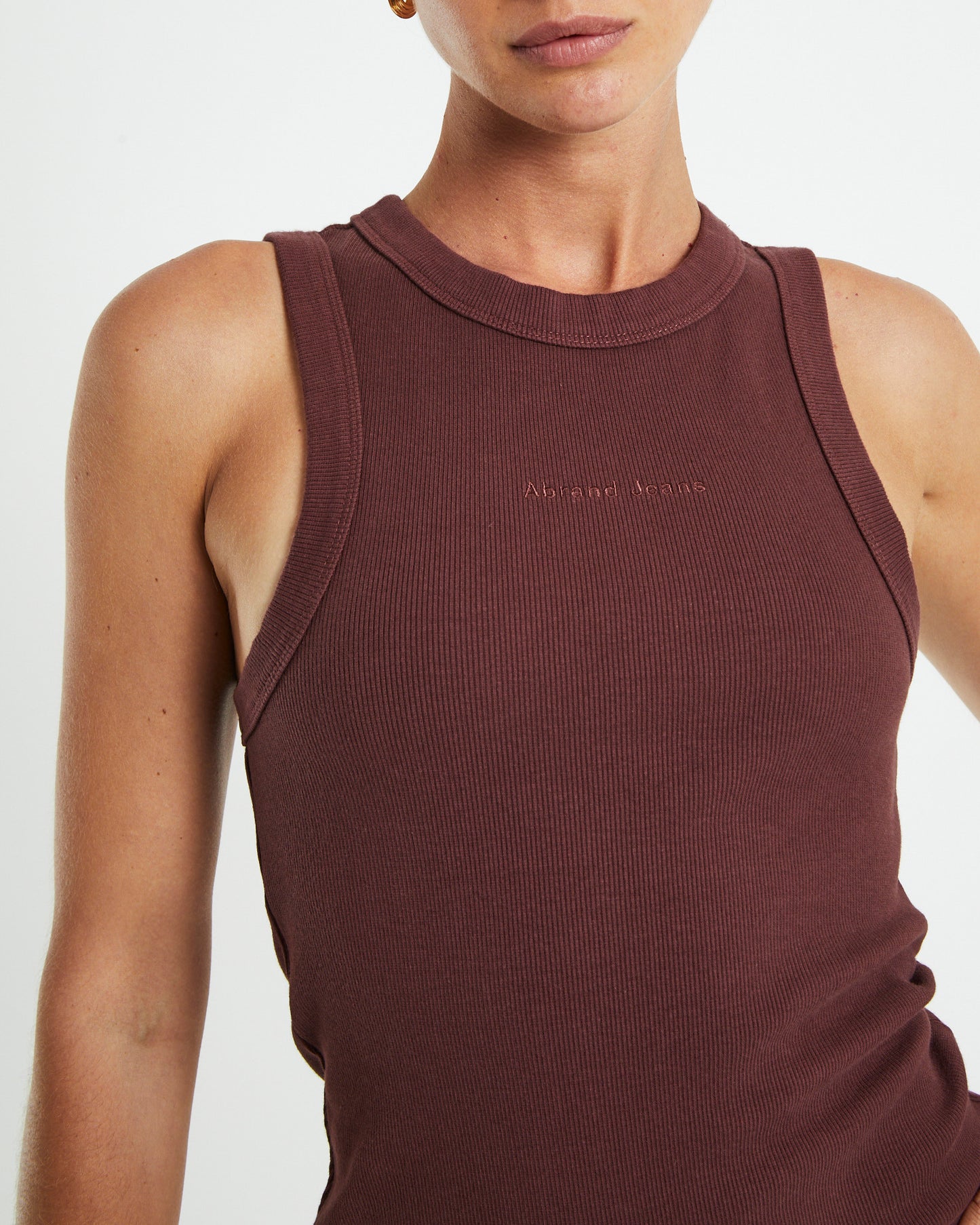 A heather Singlet Dress Coffee Brown