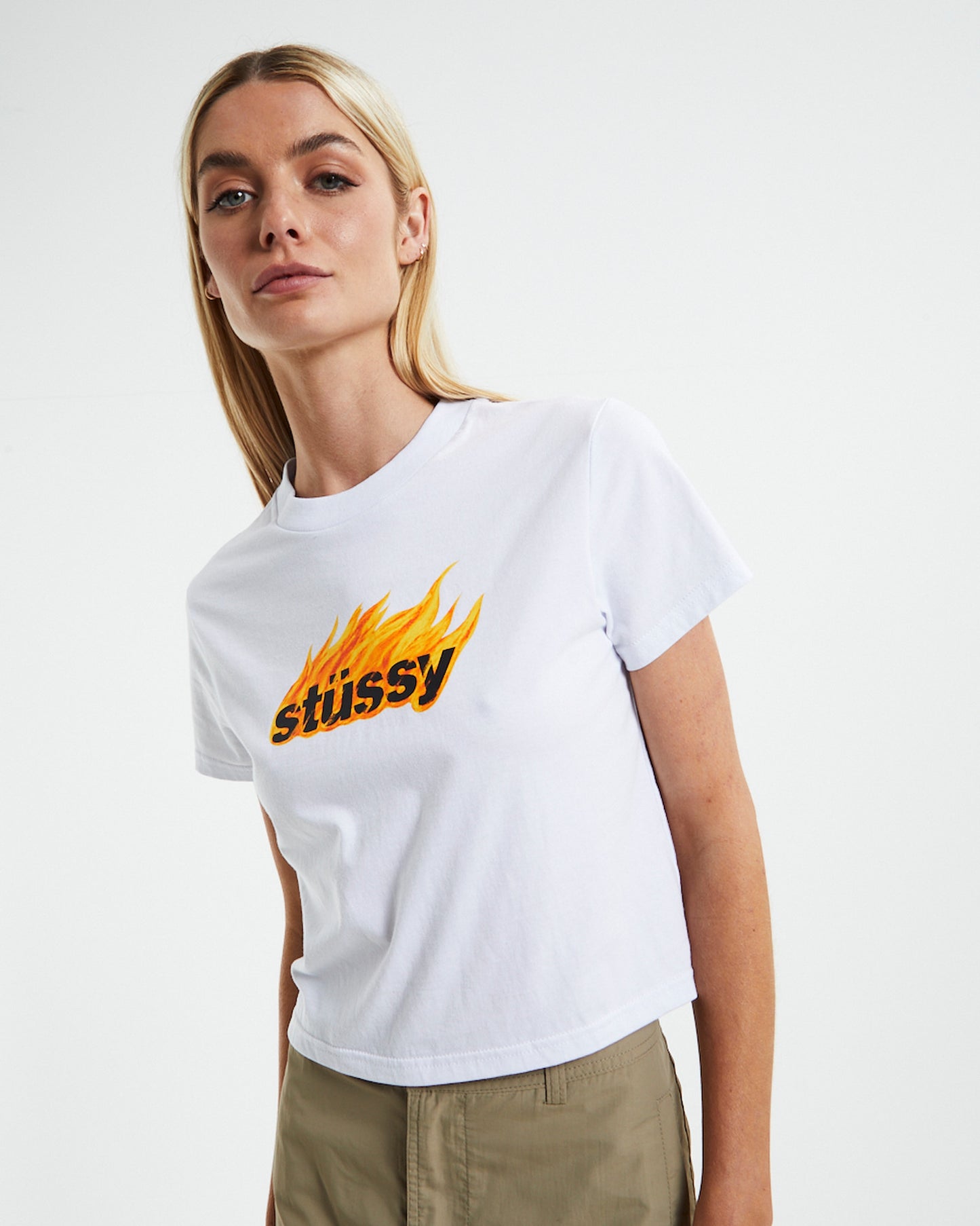 Flames Slim T-Shirt White