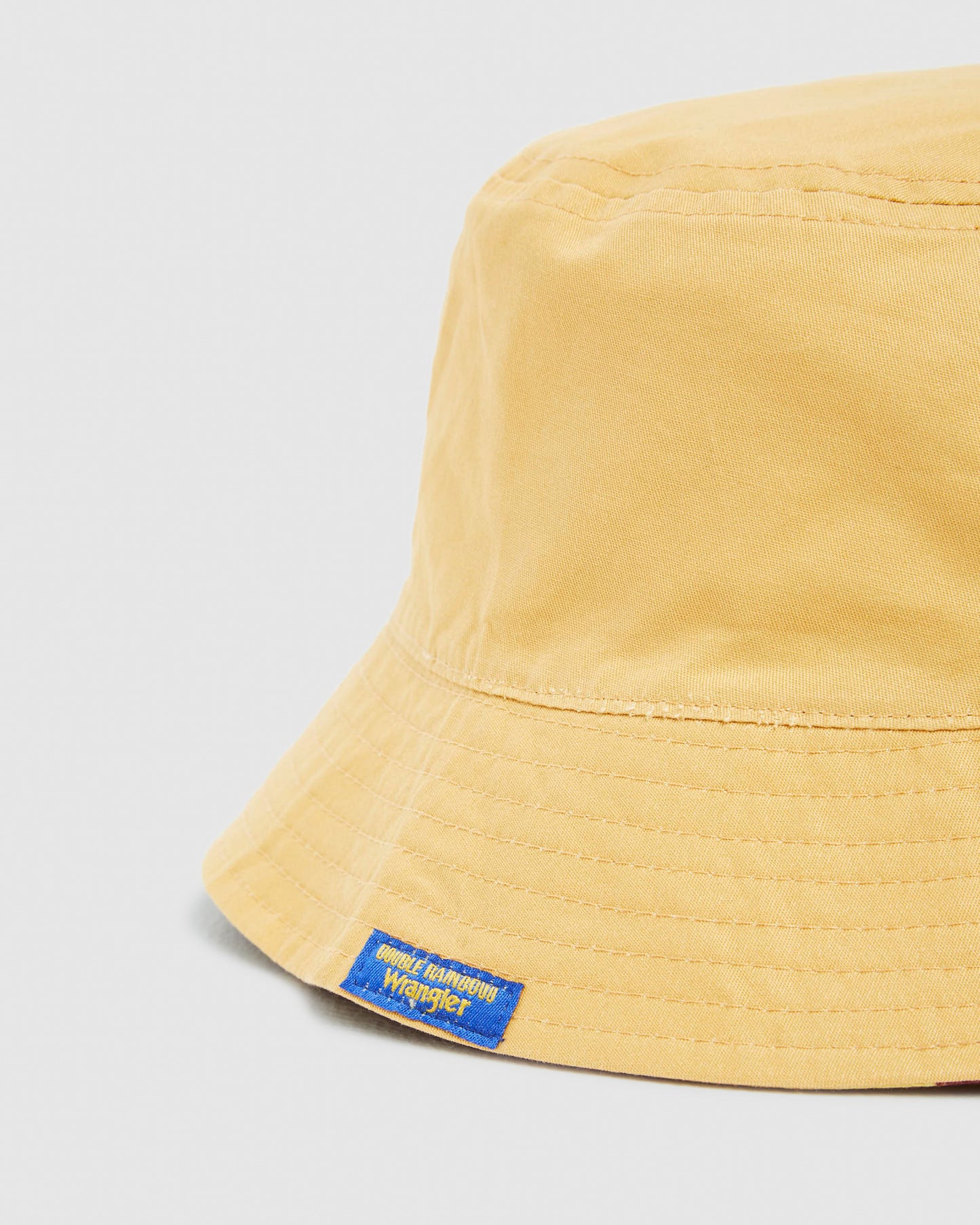 Double Rainbouu x Wrangler Reversible Bucket Hat Yellow Leopard