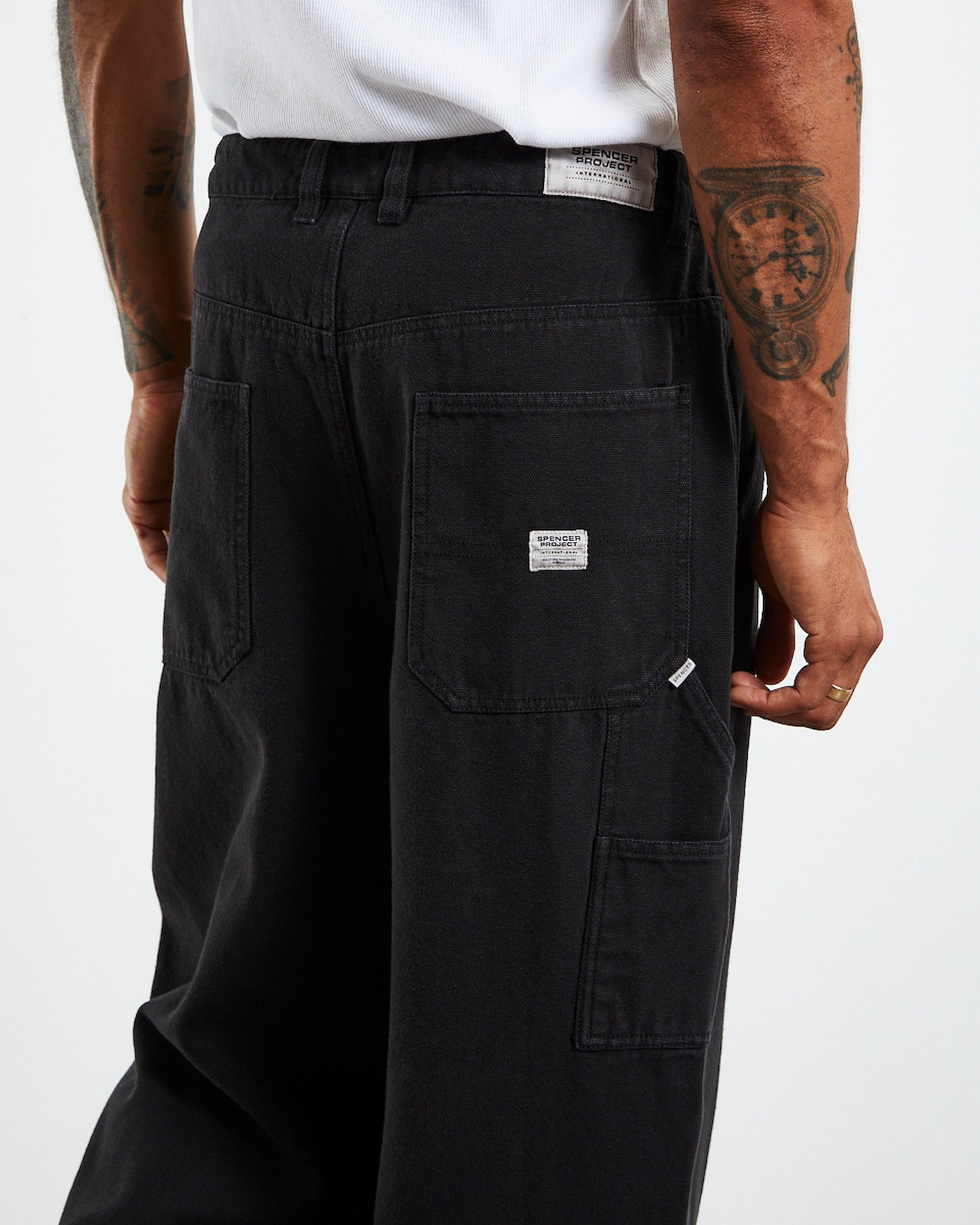 Wide Boy Canvas Carpenter Pants Black