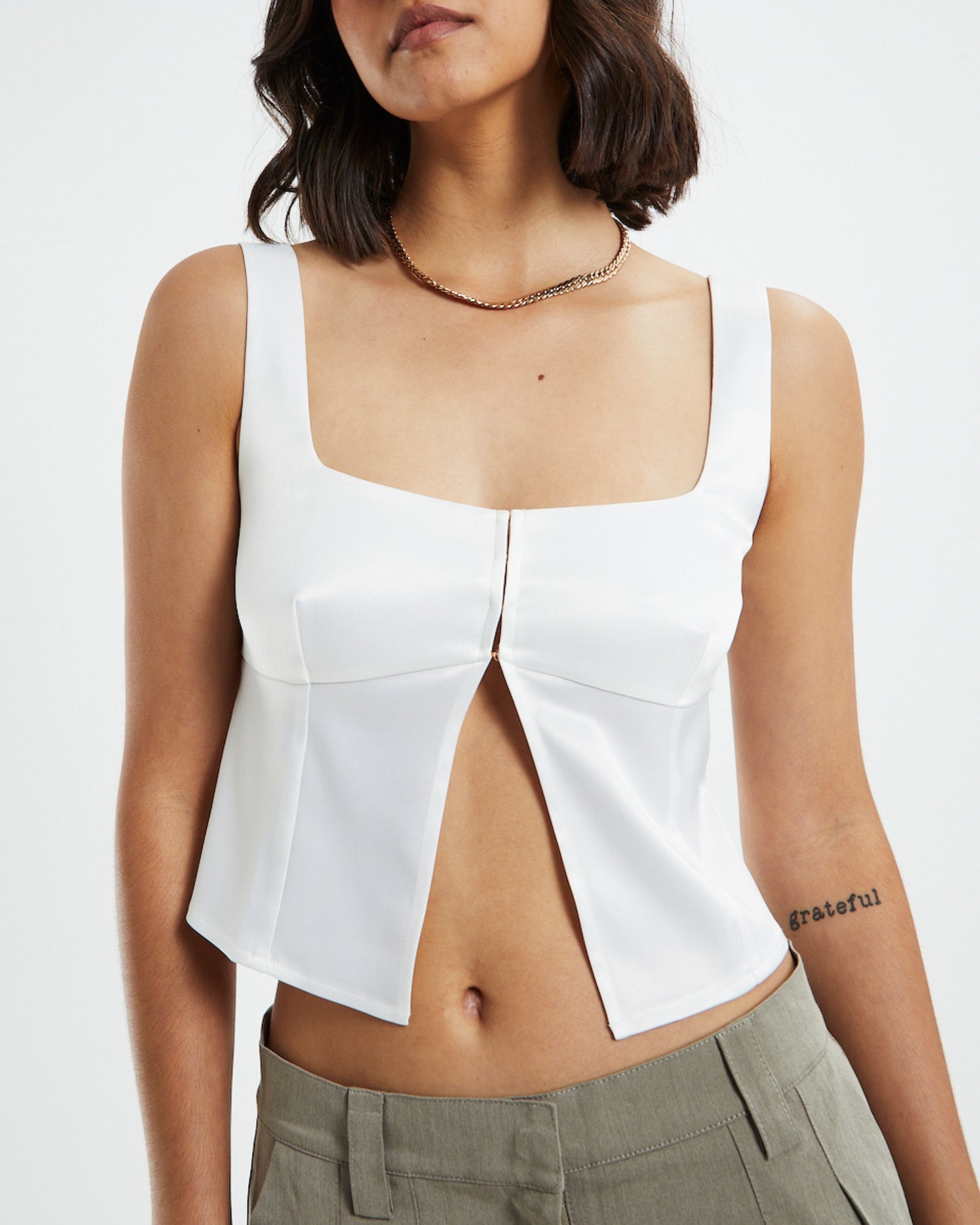 Stella Silky Corset Top Ivory