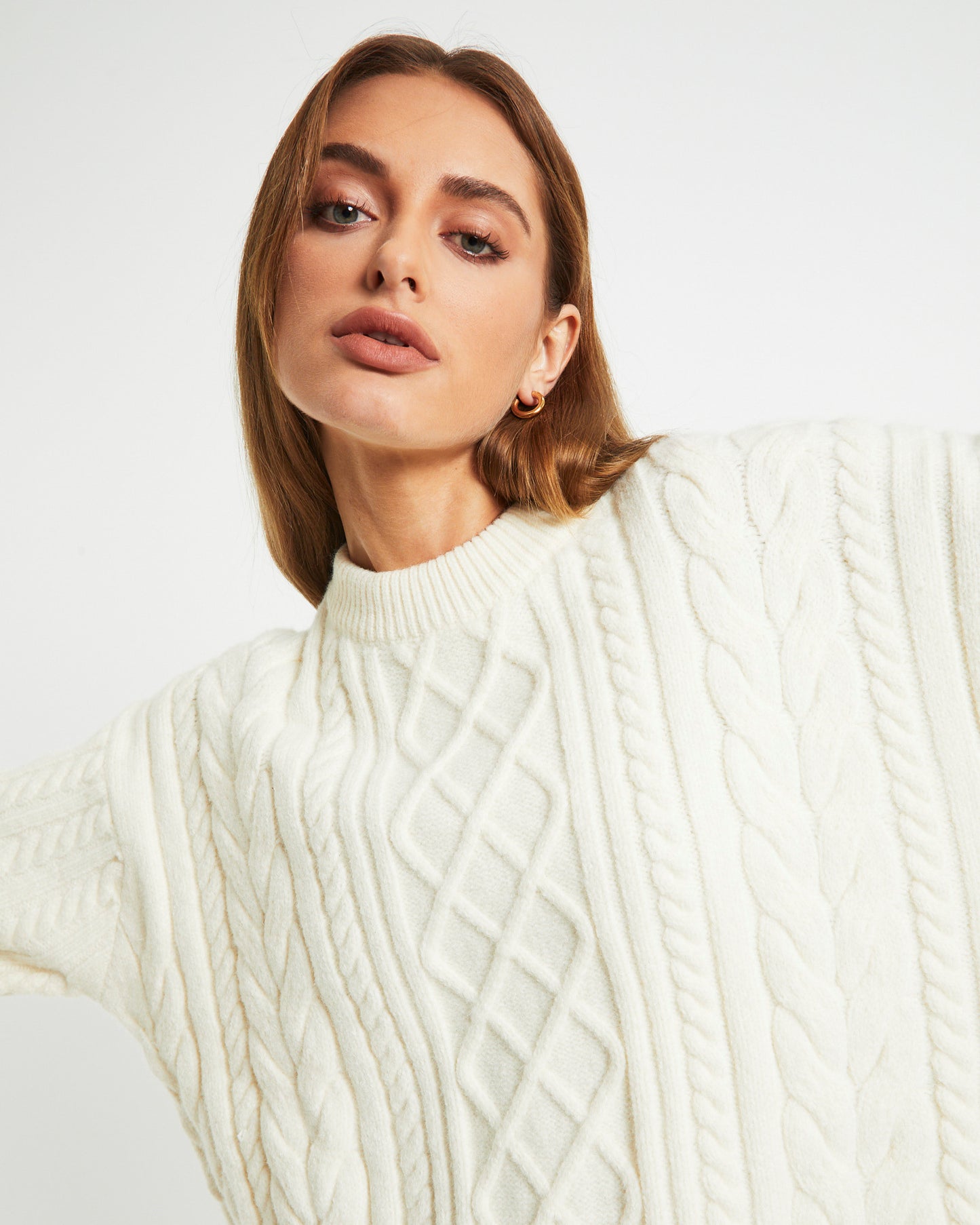 Nellie Long Sleeve Knit Jumper Cream