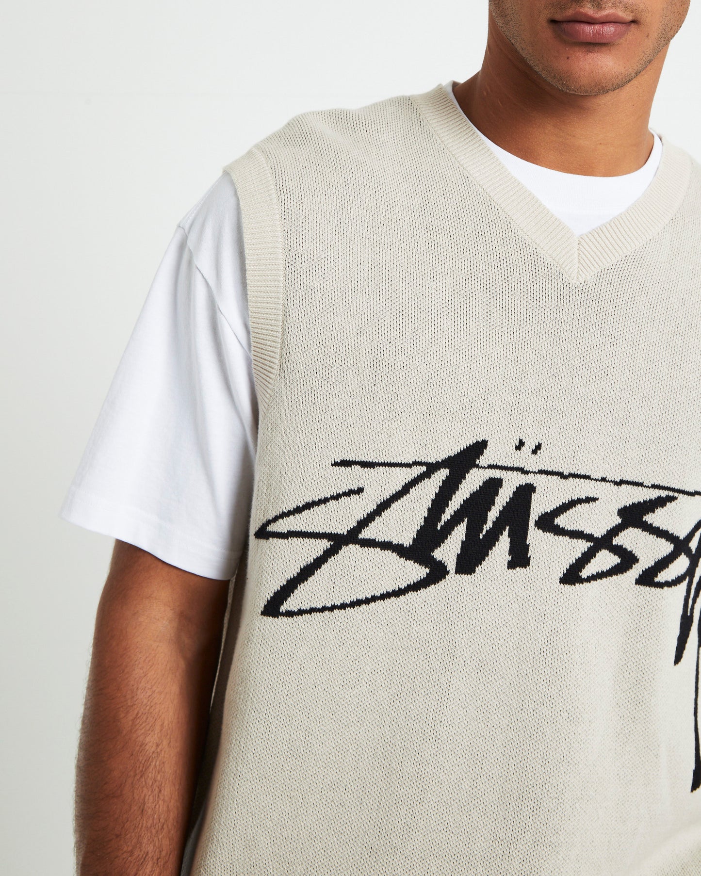 Smooth Stock Knit Vest Cream