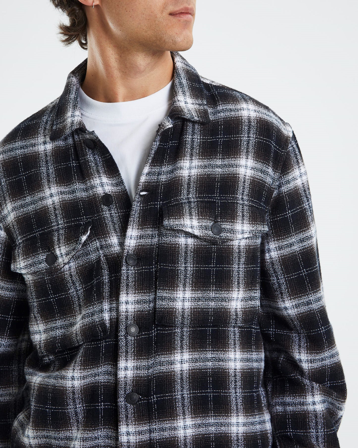 Miller Check Overshirt Black