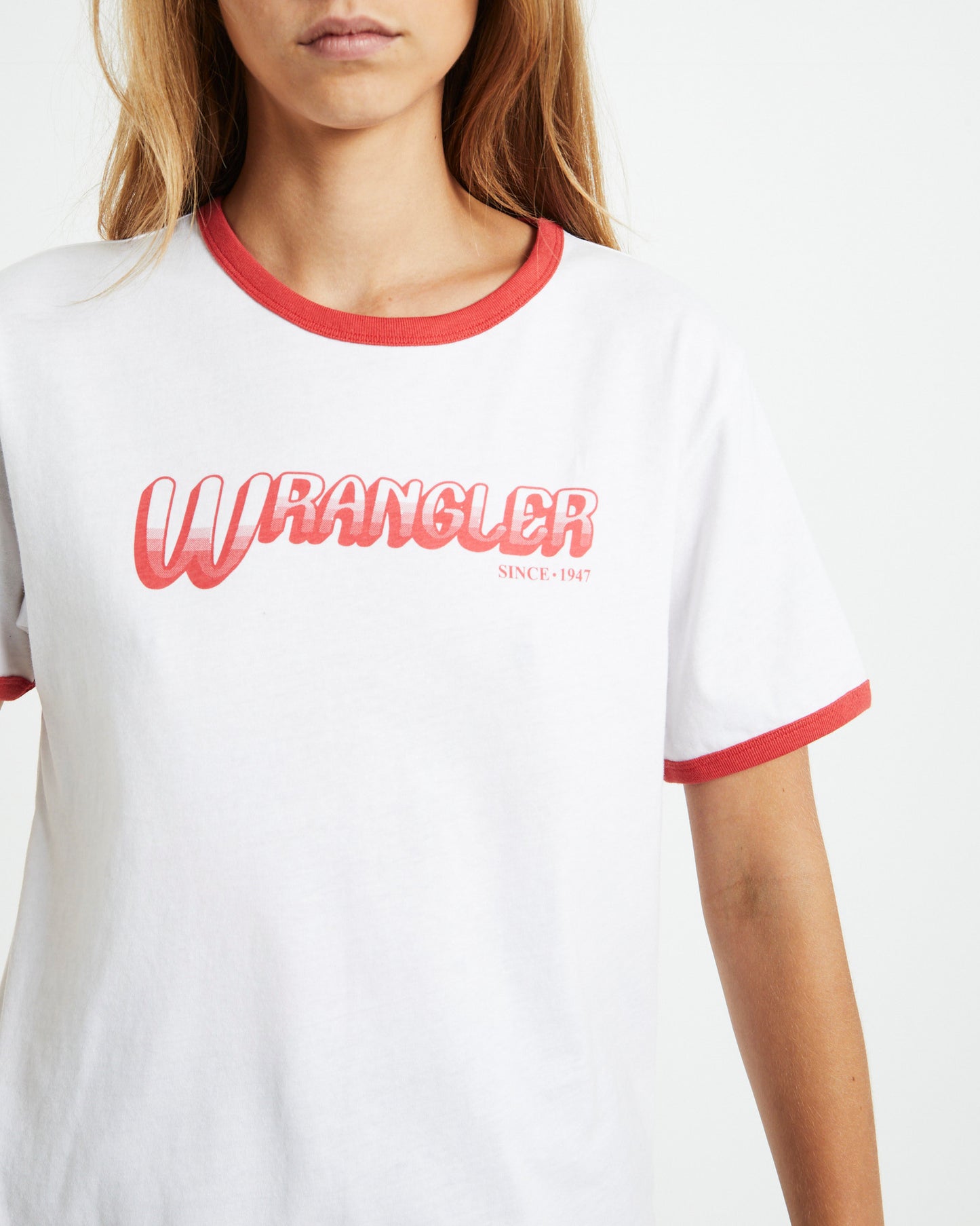 Classic Ringer Short Sleeve T-Shirt White/Red