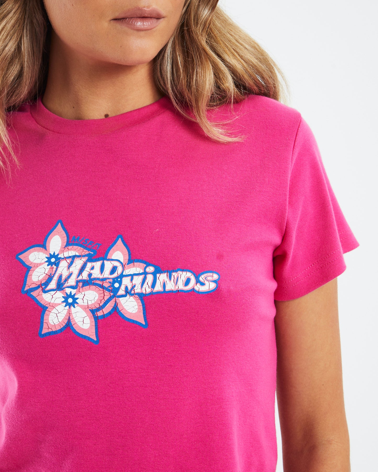 Sun Minded Baby Tee Fuchsia Pink