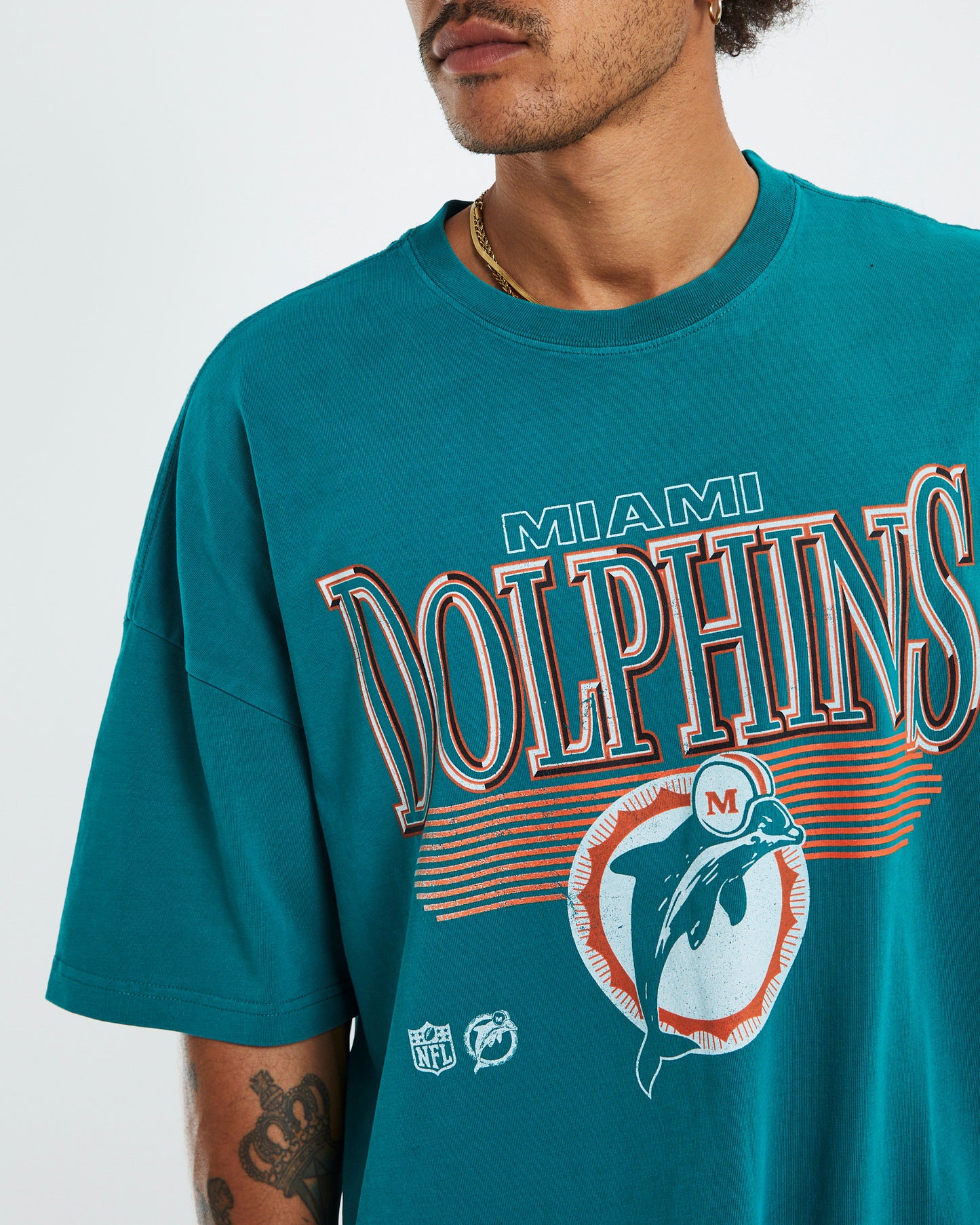 Underscore T-Shirt Dolphins Faded Teal