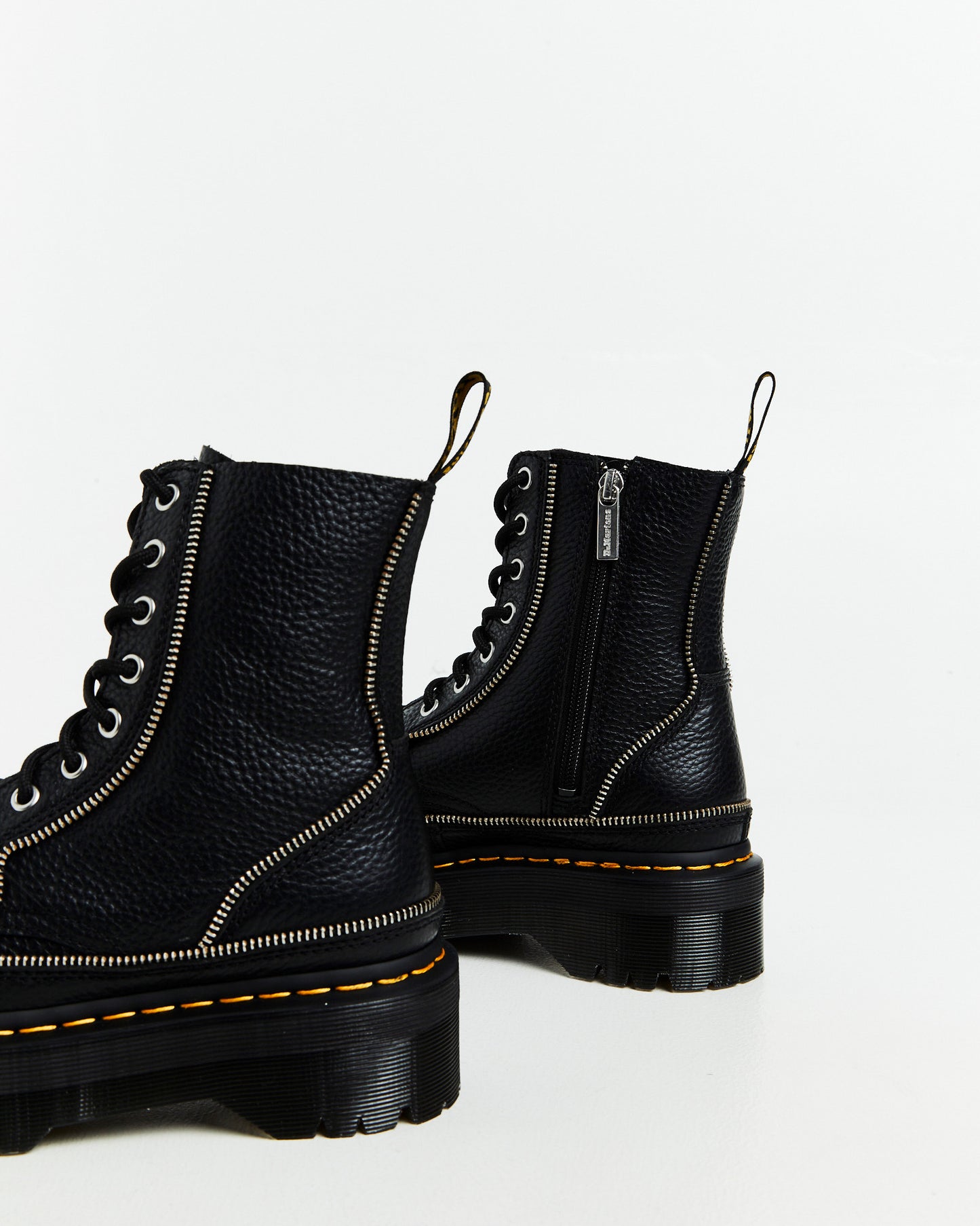 Jadon Zip 8 Eye Milled Nappa Boots Black