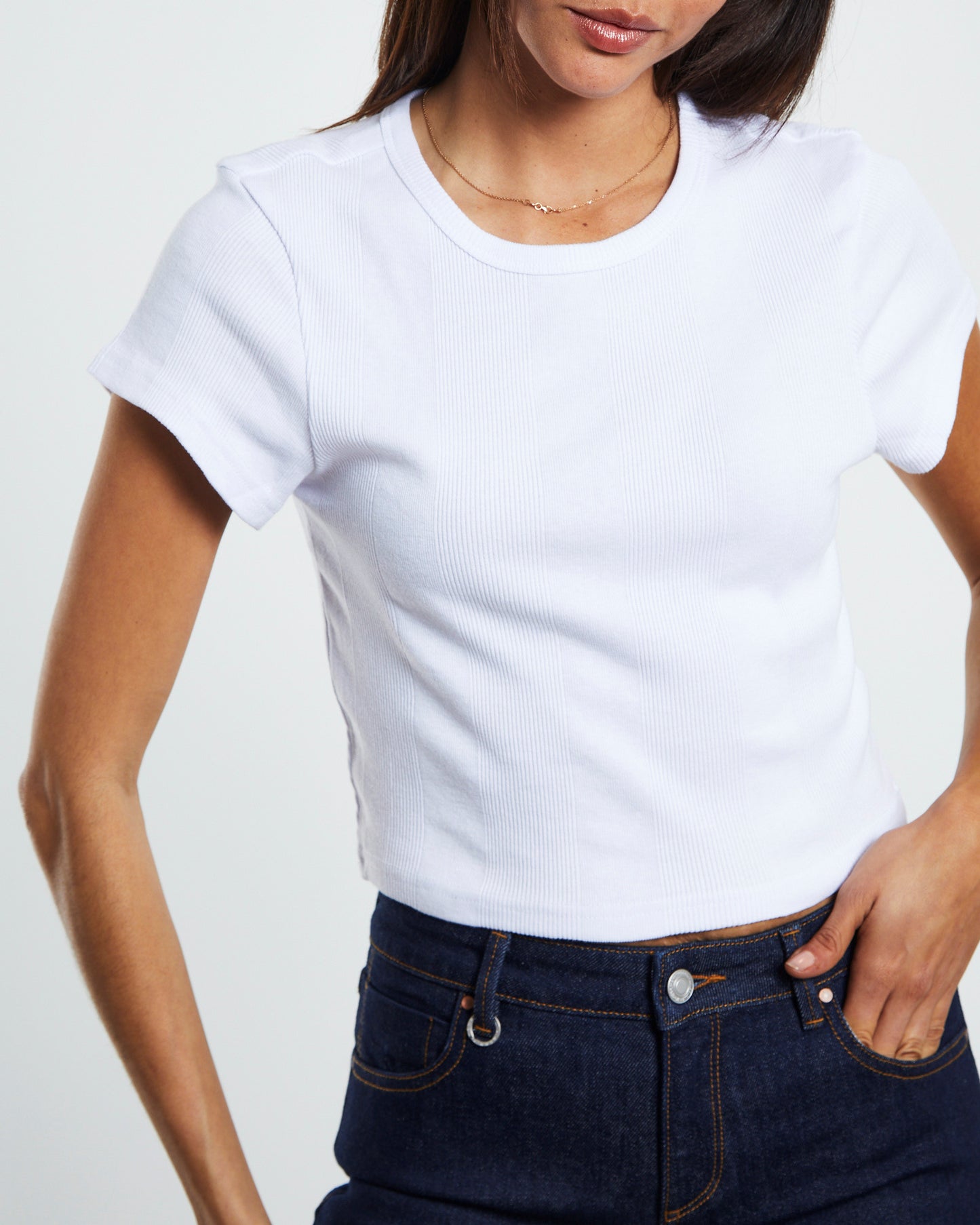 Frenchie Crop Tee White